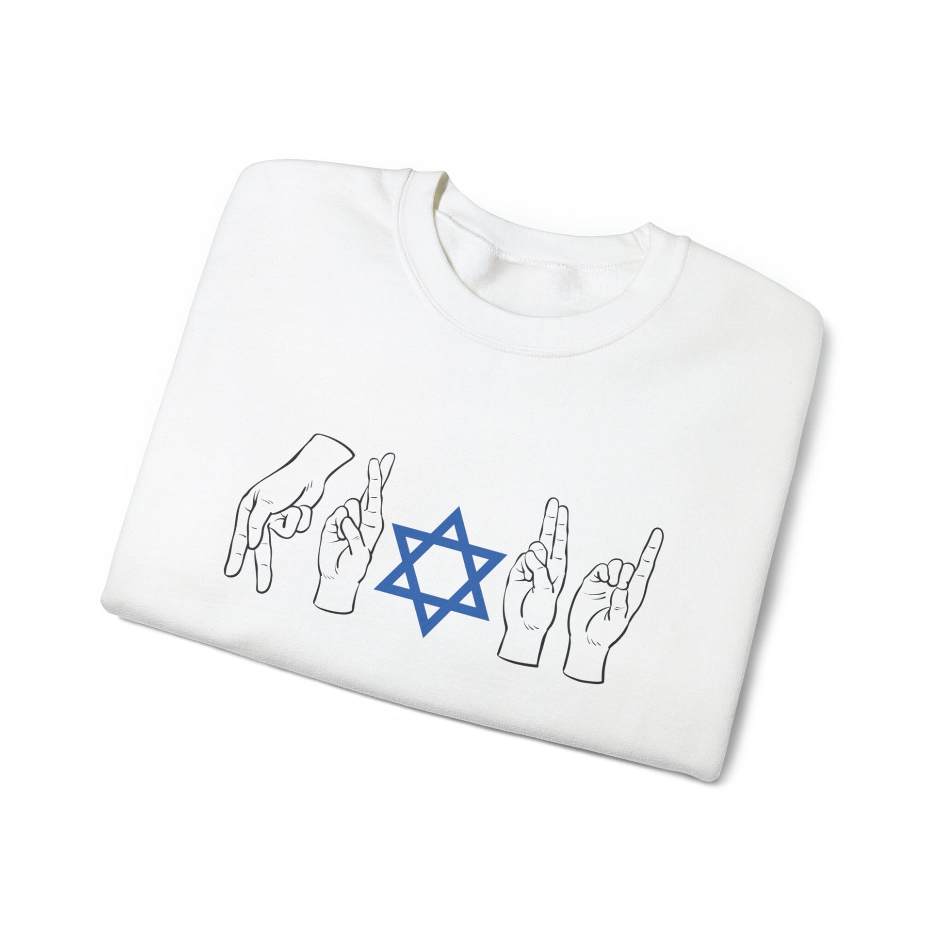 Jewish Pride Sweater ASL Shirt Jewish Sign Language Sweatshirt Proud Jewish Sweatshirt Star David Judaica Gifts Am Yisrael Chai Deaf Pride