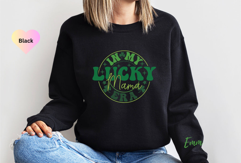Personalized St Patricks Day Sweatshirt, In My Lucky Mama Era Sweatshirt, Lucky Sweatshirt, Irish Sweatshirt, St Pattys, Shamrock Pullover