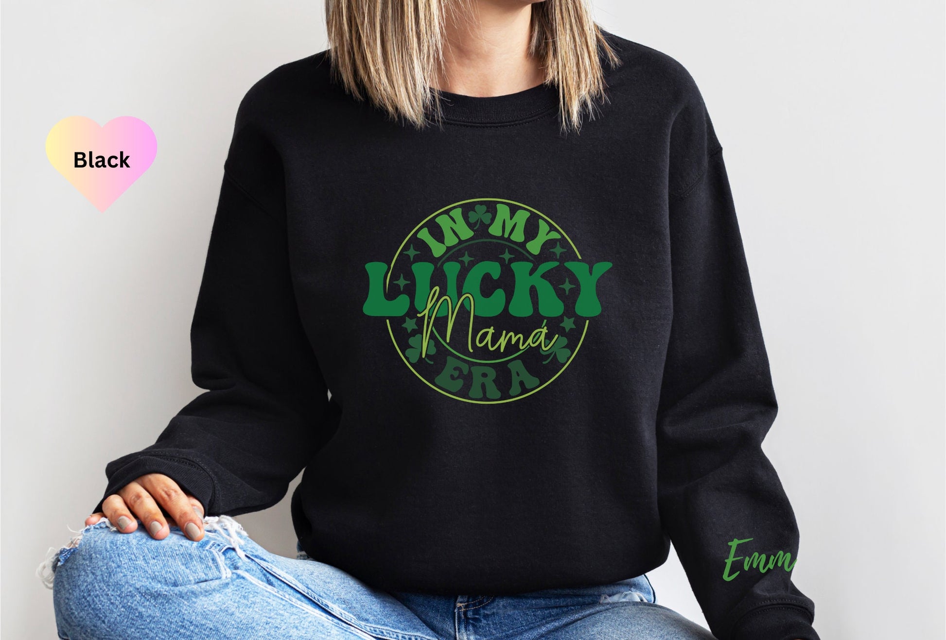 Personalized St Patricks Day Sweatshirt, In My Lucky Mama Era Sweatshirt, Lucky Sweatshirt, Irish Sweatshirt, St Pattys, Shamrock Pullover