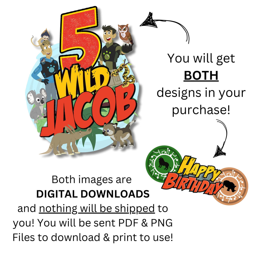 Personalized Printable Wild Kratts Cake Topper, Wild Kratts Party Decoration