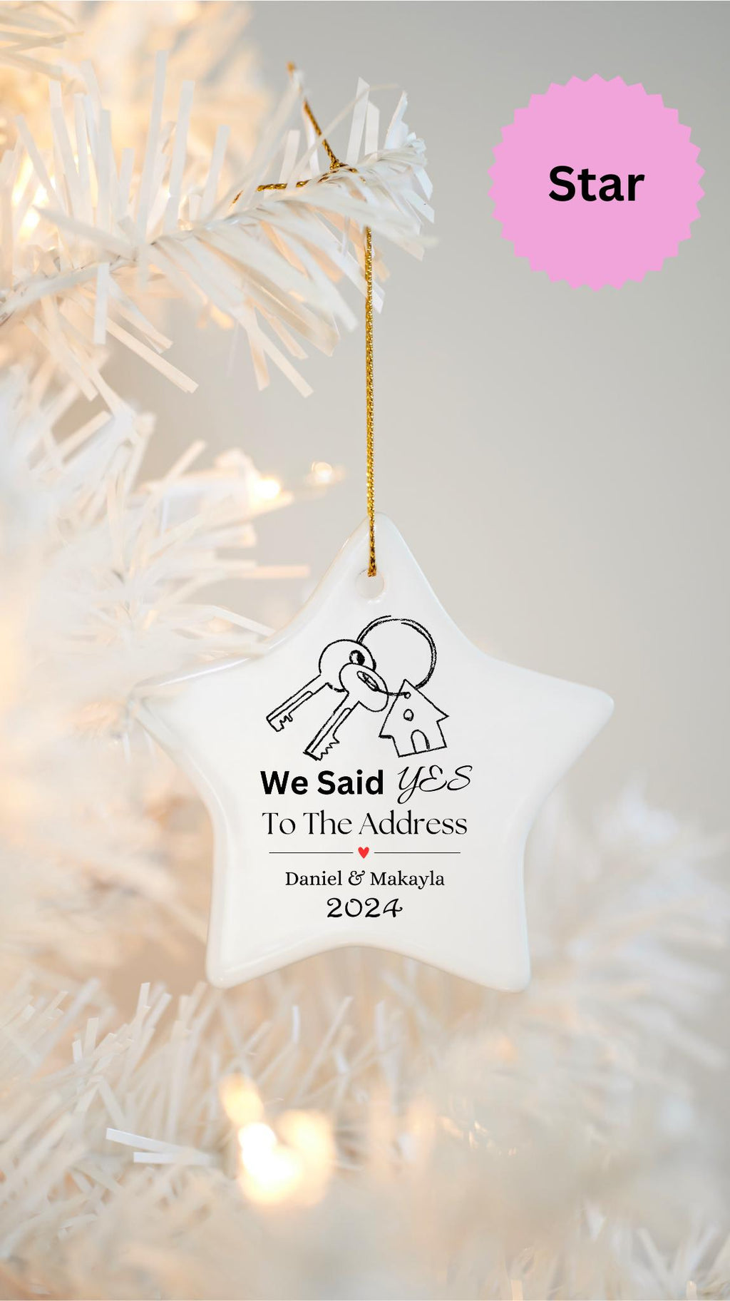 Our First House Christmas Ornament, Personalized Housewarming Gift, Said Yes To The Address Ornament, New House Ornament, Real Estate Gift