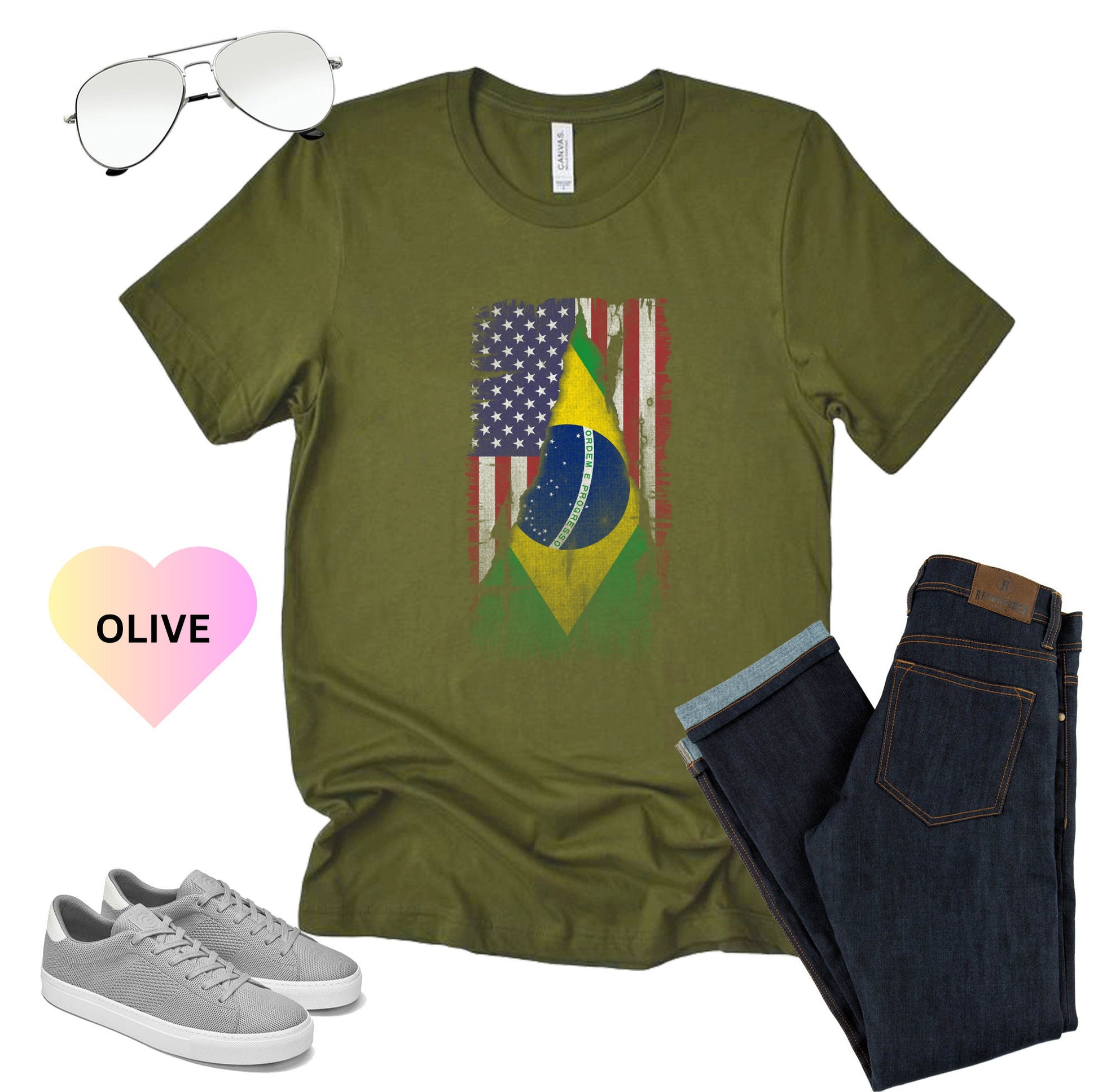 Brazilian Flag American Flag Shirt, Brazil Shirt, Brazilian Roots,Brazilian American Tee, Brasil shirt Brasileira T-Shirt,Gift for Brazilian