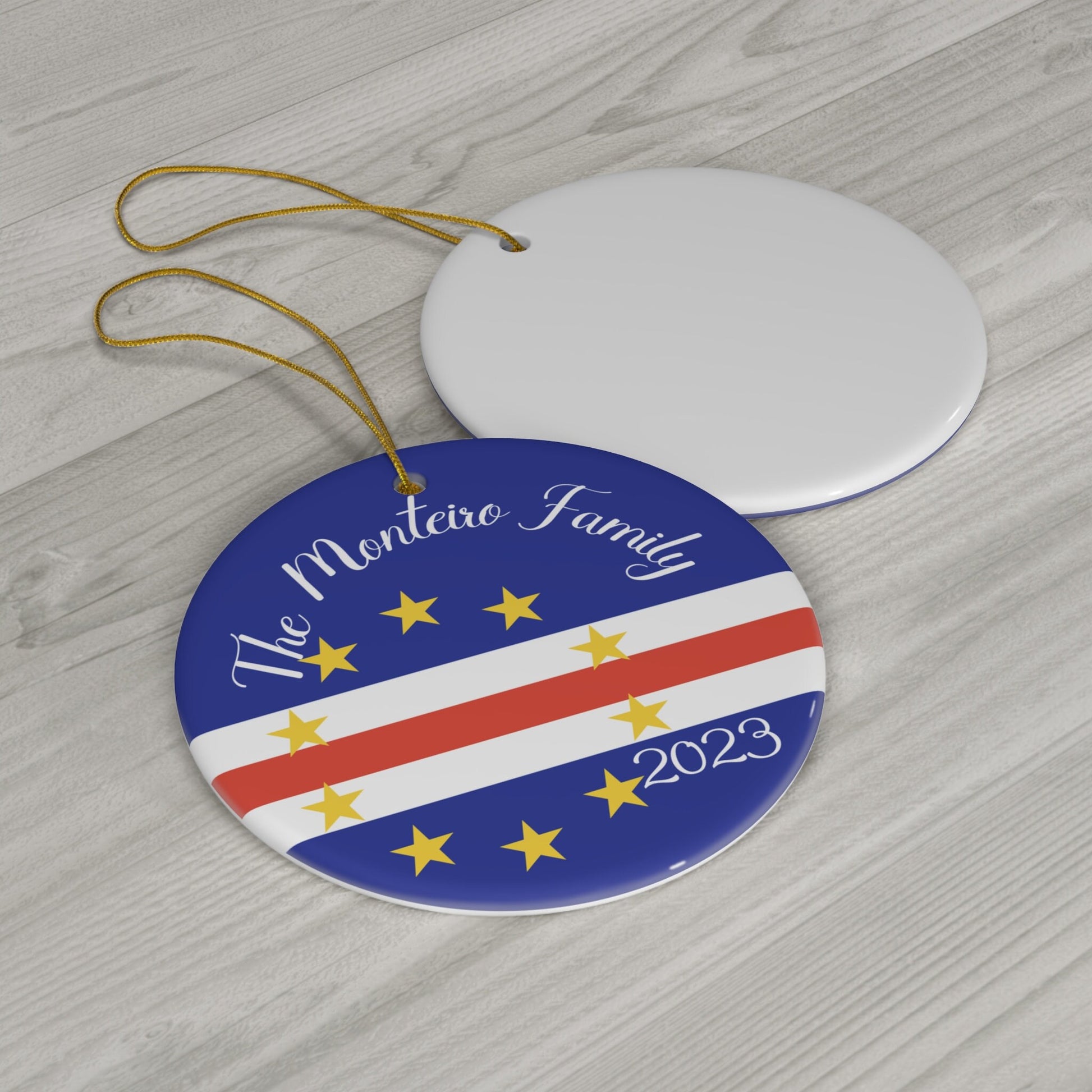 Personalized Cape Verde Ceramic Christmas Ornament Cabo Verdean Flag Gift Holiday Decoration Africa World Heritage Travel Theme São Vicente