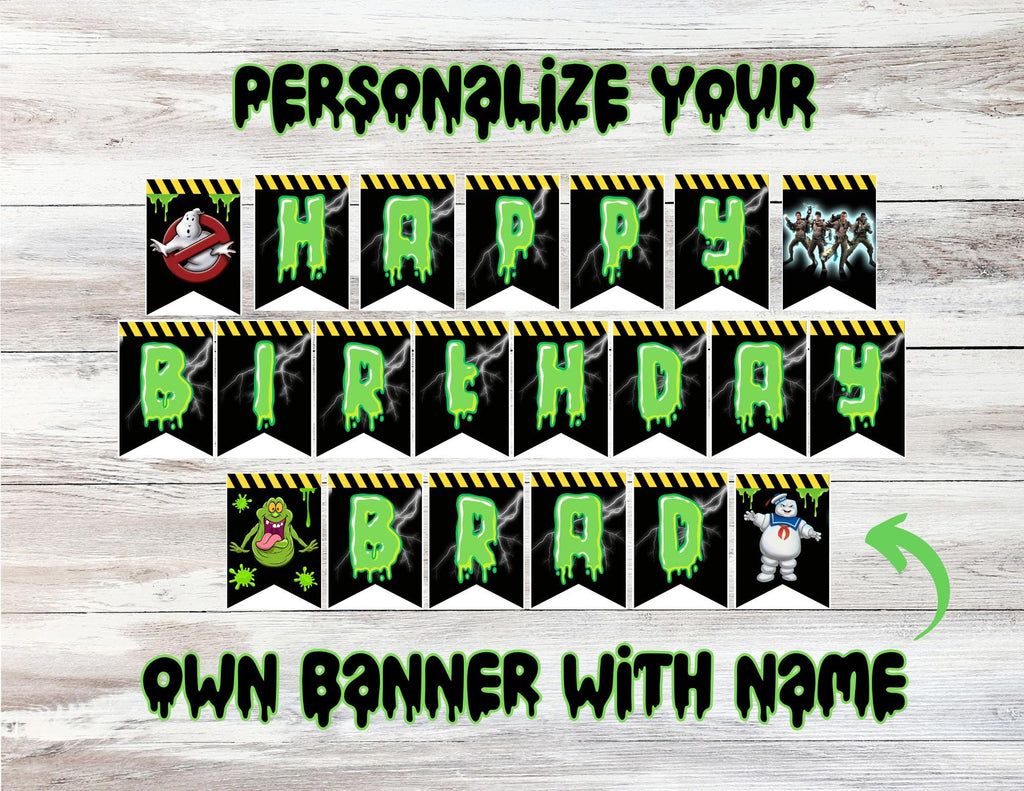 Personalized Ghostbusters Birthday Banner, Ghostbusters Movie Party Banner, Ghostbuster Party Decoration