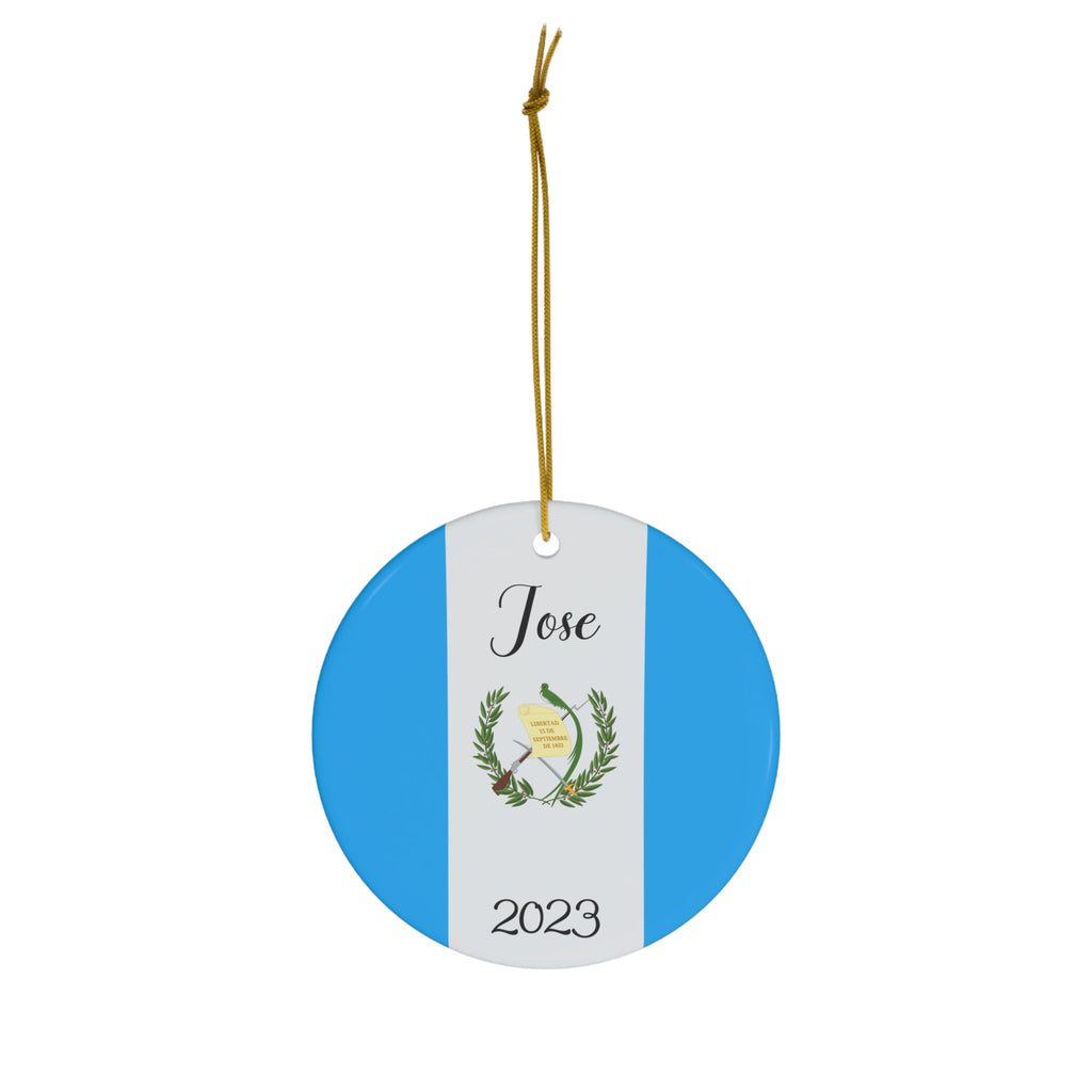 Personalized Guatemala Ceramic Ornament, Christmas Decor, Holiday Decor, Guatemalan Flag Print, Latin America, World Travel, Gift, Souvenir