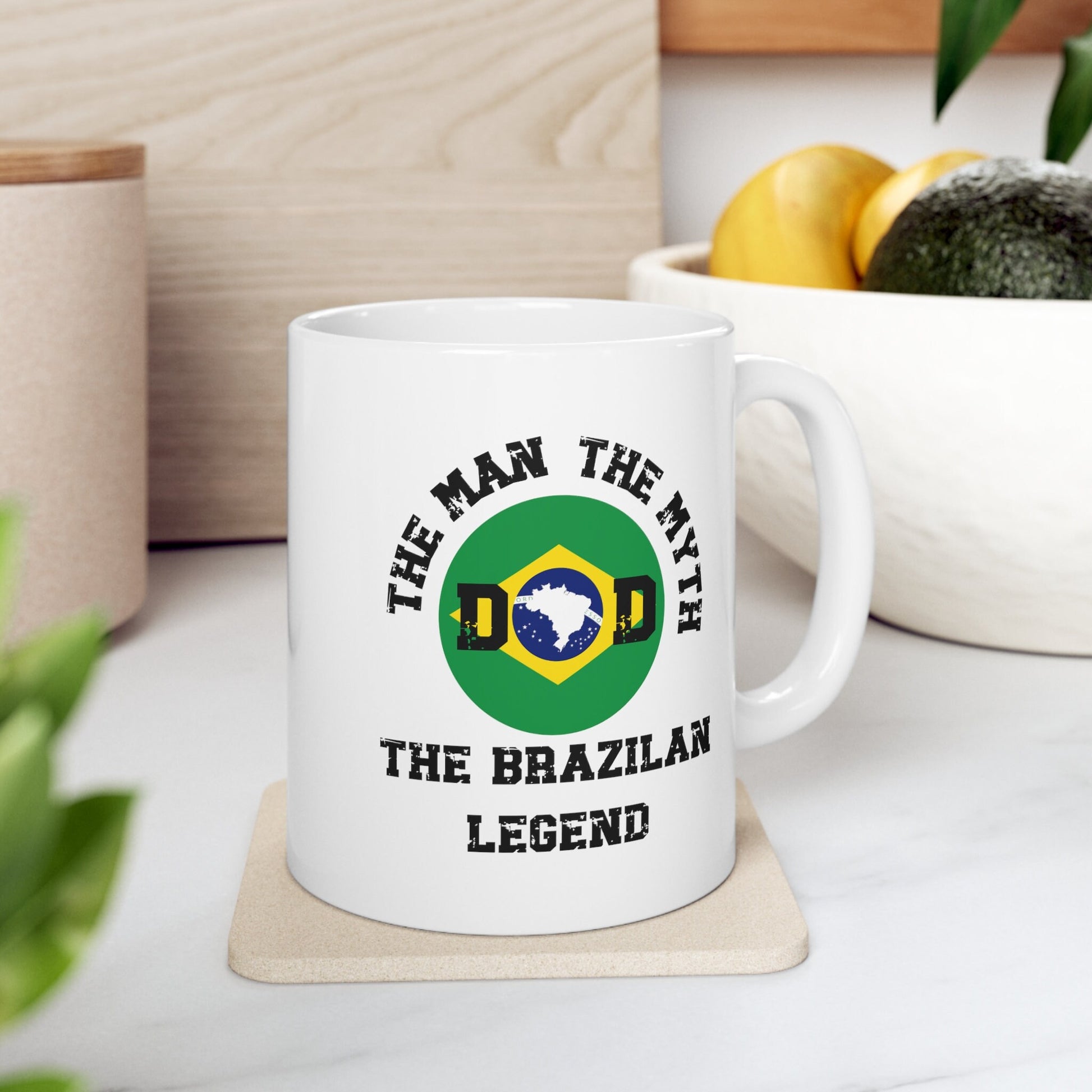 The Man The Myth The Brazilian Legend Dad Mug, Brazilian Dad Gift, Brazil Mug, Brazil Flag Mug, Funny Dad Mug, Brazilian Decor,Brazilian Dad