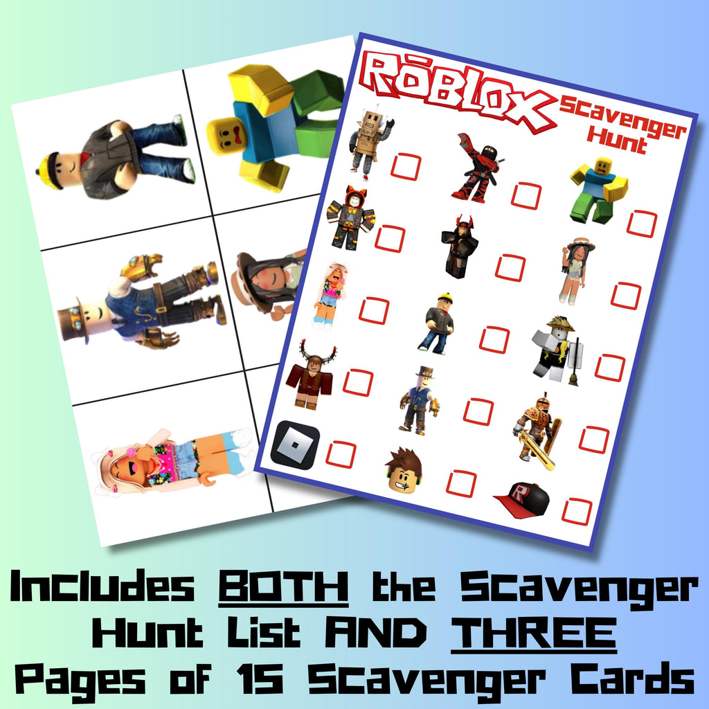 Roblox Inspired Scavenger Hunt Game, Printable Gamer Scavenger Hunt, Roblox Party, Roblox Inspired Treasure Hunt