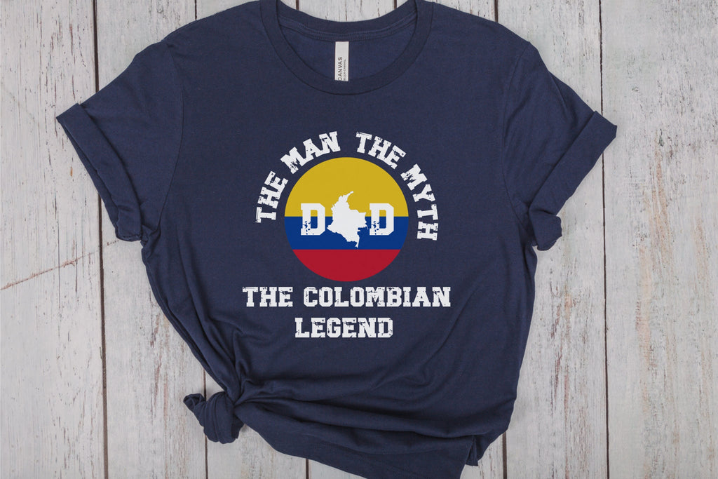The Man The Myth The Colombian Legend Dad Shirt, Funny Fathers Day Gift Colombian Dad, Colombia Birthday Present, Colombia Flag T-Shirt