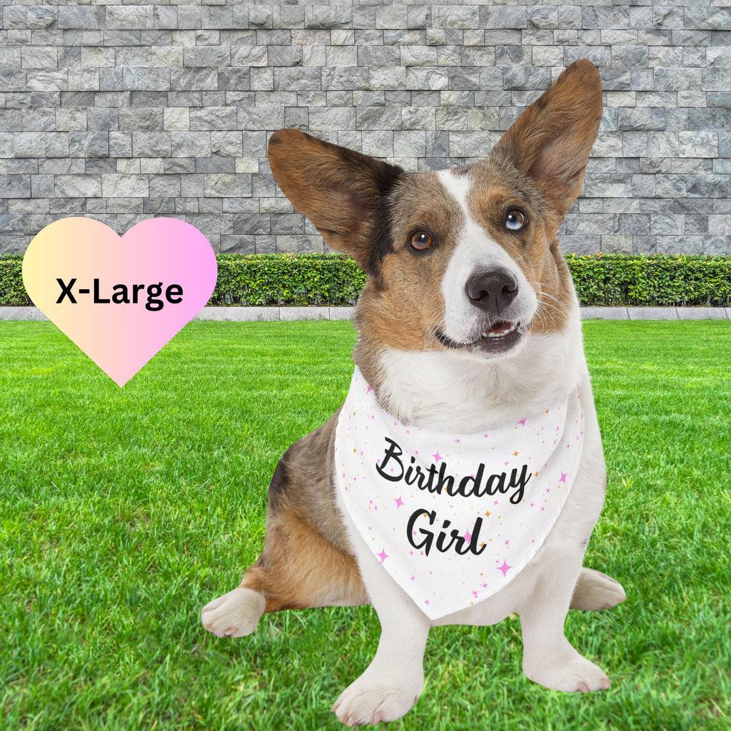 Birthday Girl Pink Sparkle Dog Bandana,1st birthday, puppy birthday bandana, dog party, birthday girl, Snap on Dog Bandana, Birthday Decor