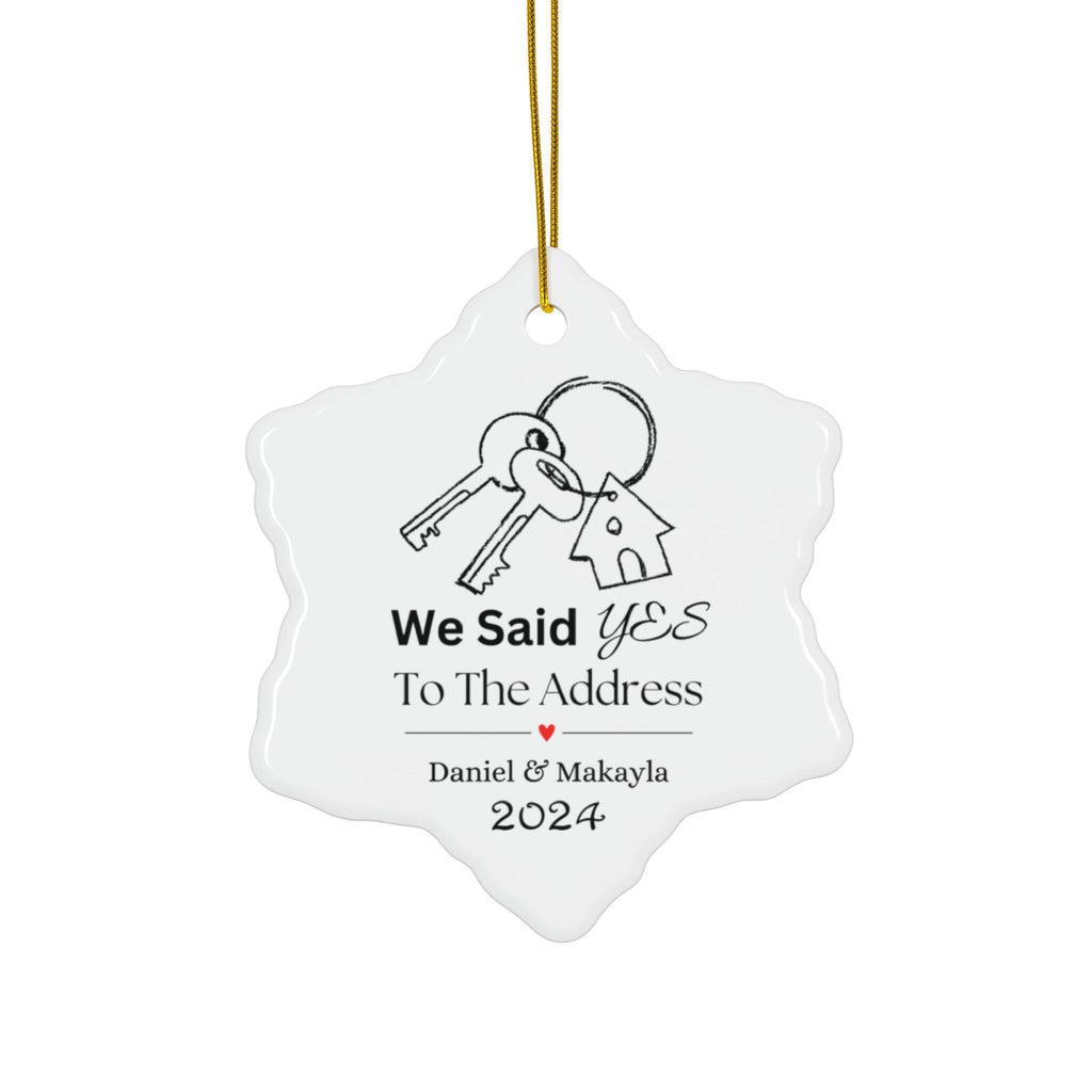 Our First House Christmas Ornament, Personalized Housewarming Gift, Said Yes To The Address Ornament, New House Ornament, Real Estate Gift