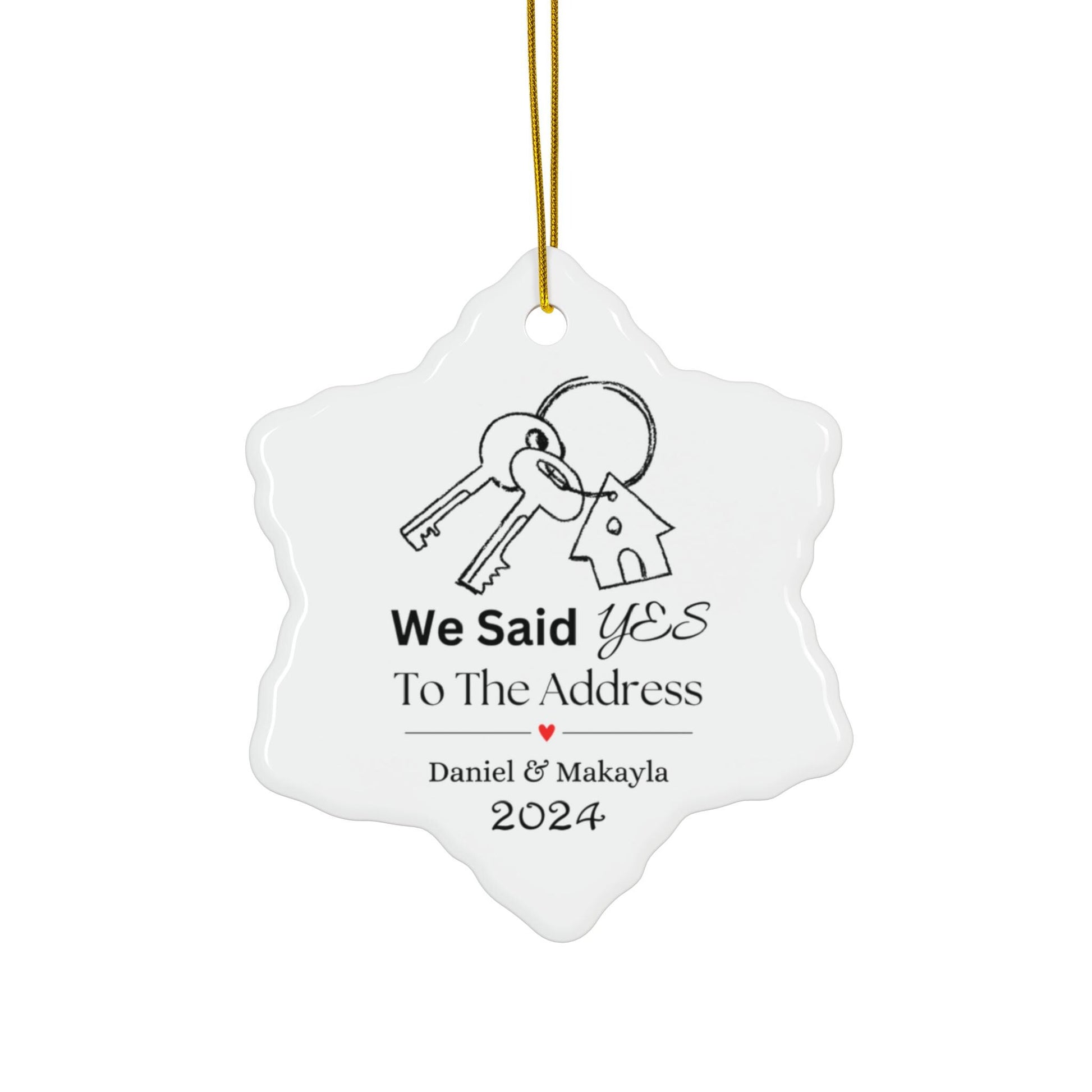 Our First House Christmas Ornament, Personalized Housewarming Gift, Said Yes To The Address Ornament, New House Ornament, Real Estate Gift