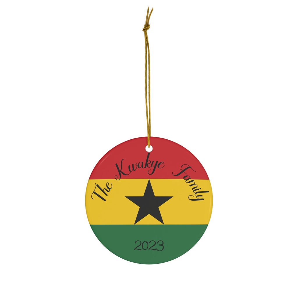 Personalized Ghana Ceramic Ornament, Christmas Decor, Holiday Decoration, Ghanaian Flag, Africa, Accra, Kumasi, World Travel, Gift, Souvenir