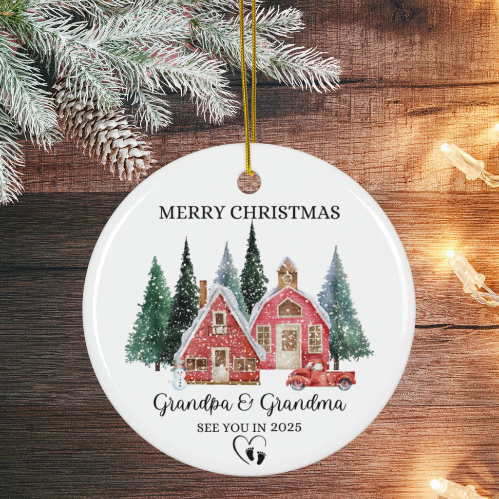 Custom Promoted to Grandparents Ornament, Christmas Ornament, Pregnancy Announcement, Reveal to Grandparents, New Baby Announcement Ornament