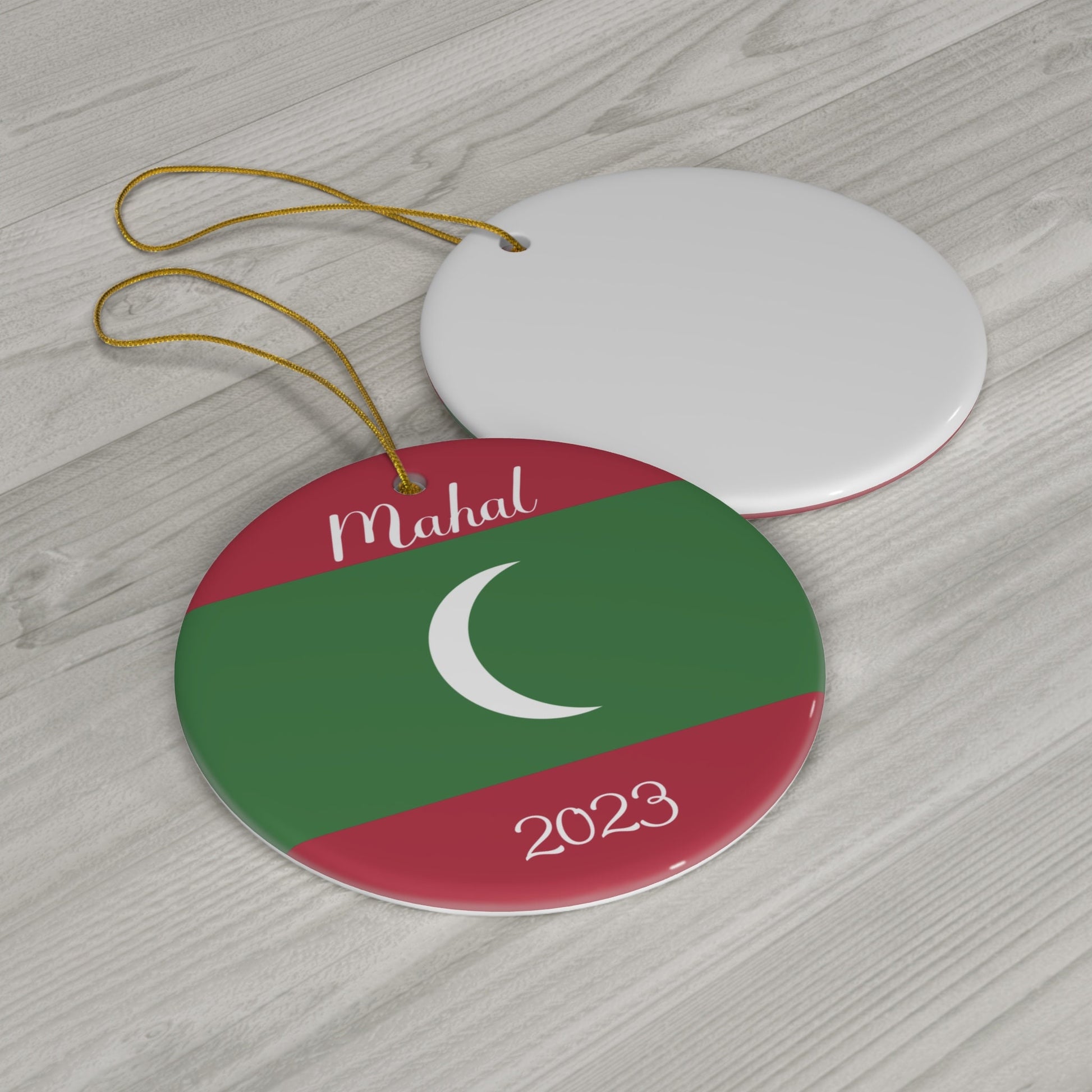Personalized Maldives Christmas Ornament Ceramic Maldivian Flag Inspired Porcelain Gift Holiday Decoration World Heritage Travel Themed