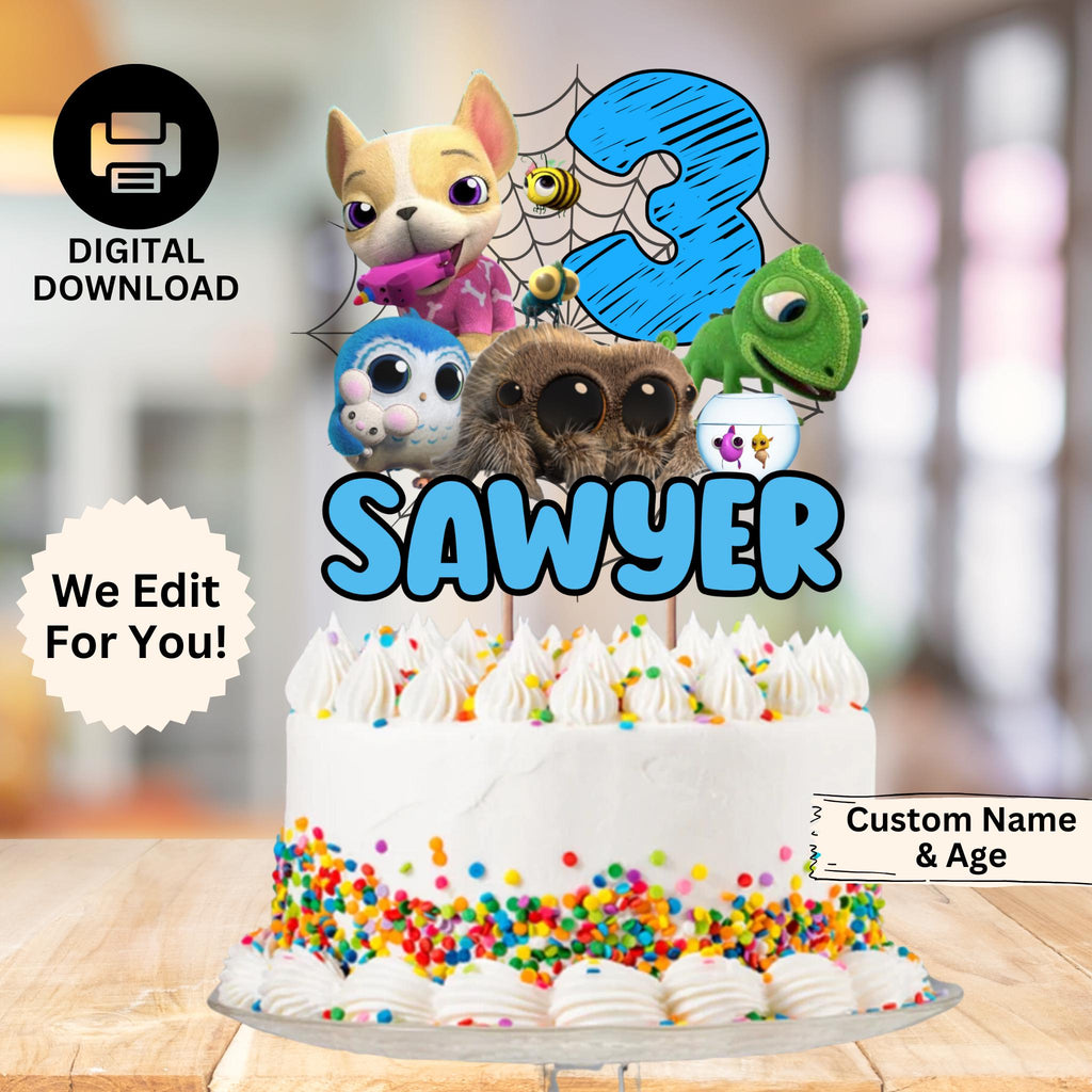 Personalized Lucas the Spider Cake Topper, Custom Lucas the Spider & Friends Party Decoration