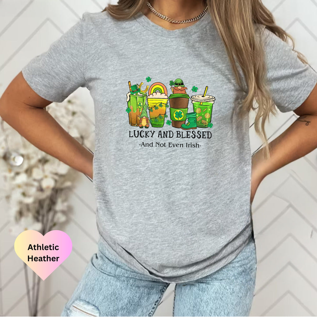 St. Patrick's Coffee Shirt, Lucky Latte Shirt, Shamrock Shirt, Lucky T-shirt, Lucky and Blessed, Coffee Shirt, Funny St. Patty's Day Shirt