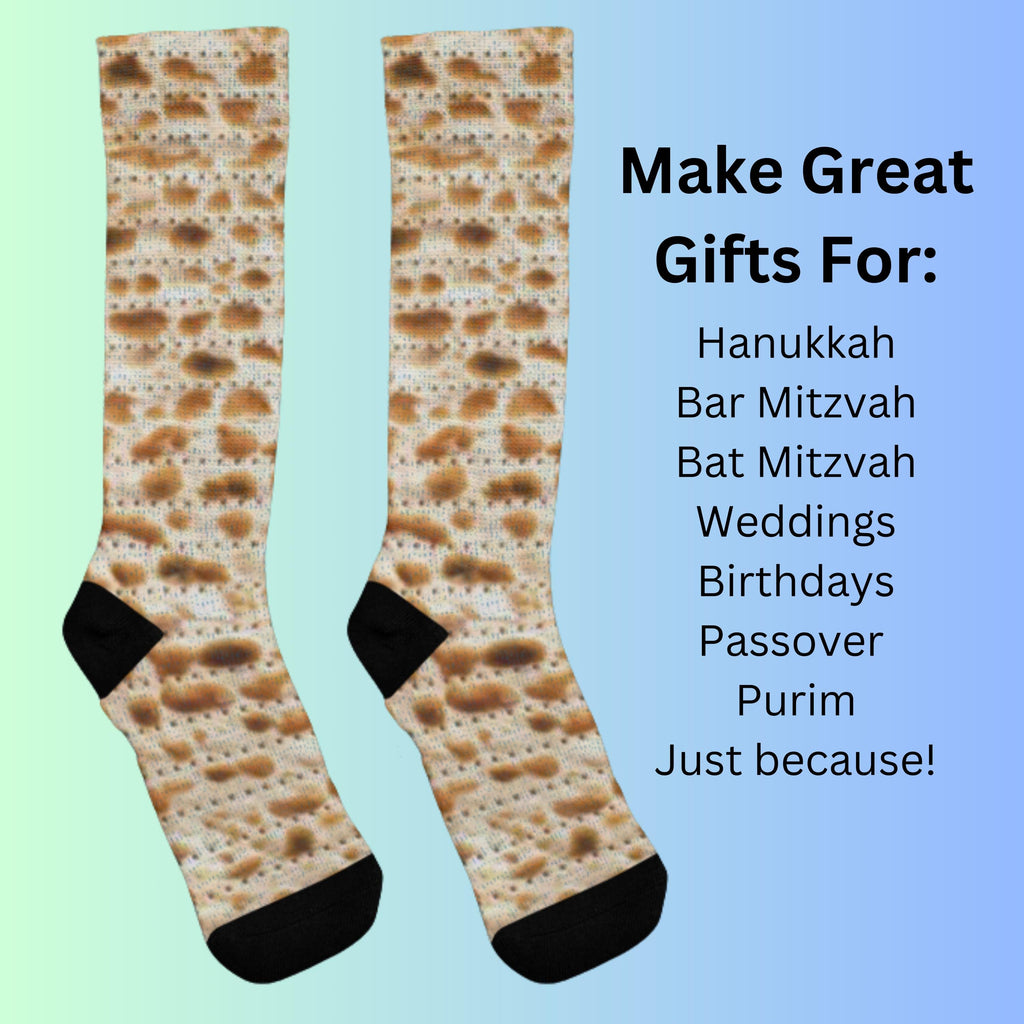 Matzah Print Socks, Jewish Socks, Unisex Jewish Socks, Passover Socks, Hanukkah Gifts, Purim Gifts, Bar Mitzvah Gifts, Jewish Accessories