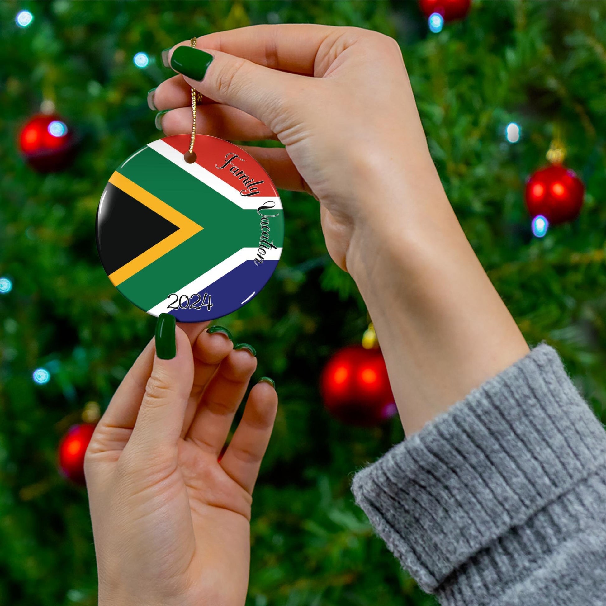 Personalized South Africa Christmas Ornament,