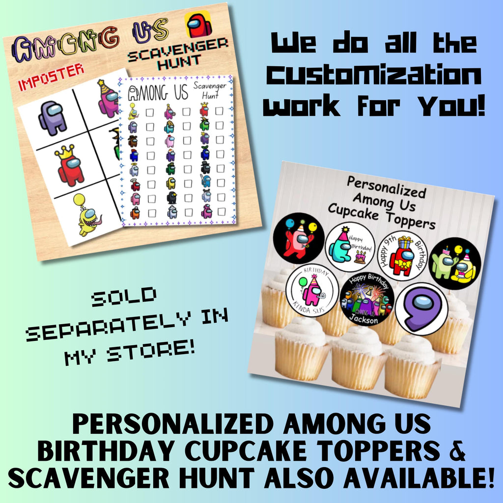Personalized Among Us Character Birthday Activity Placemat, Among Us Imposter Party Favor