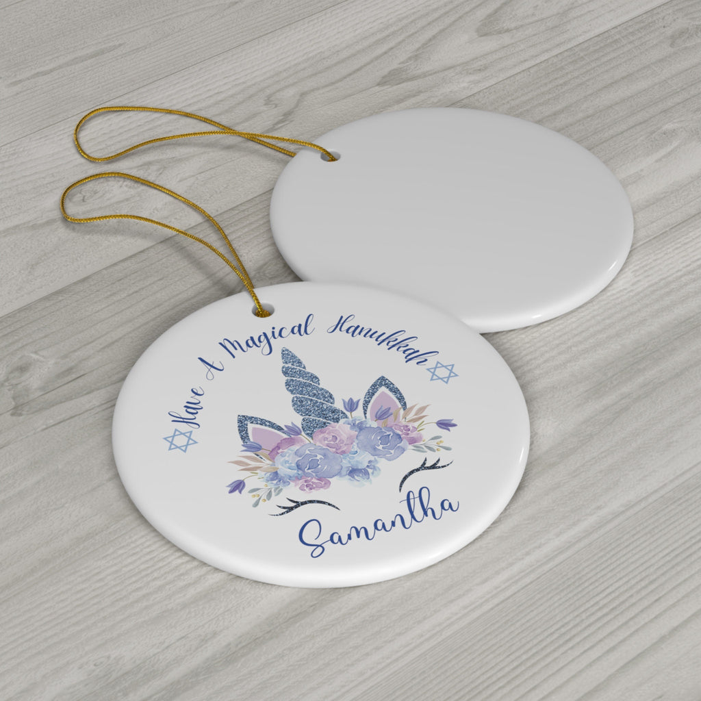 Personalized Hanukkah Ornament, Personalized Unicorn Ornament, Hanukkah 2023 Ornament, Chanukkah Gifts, Custom Jewish Ornament, Jewish Gift