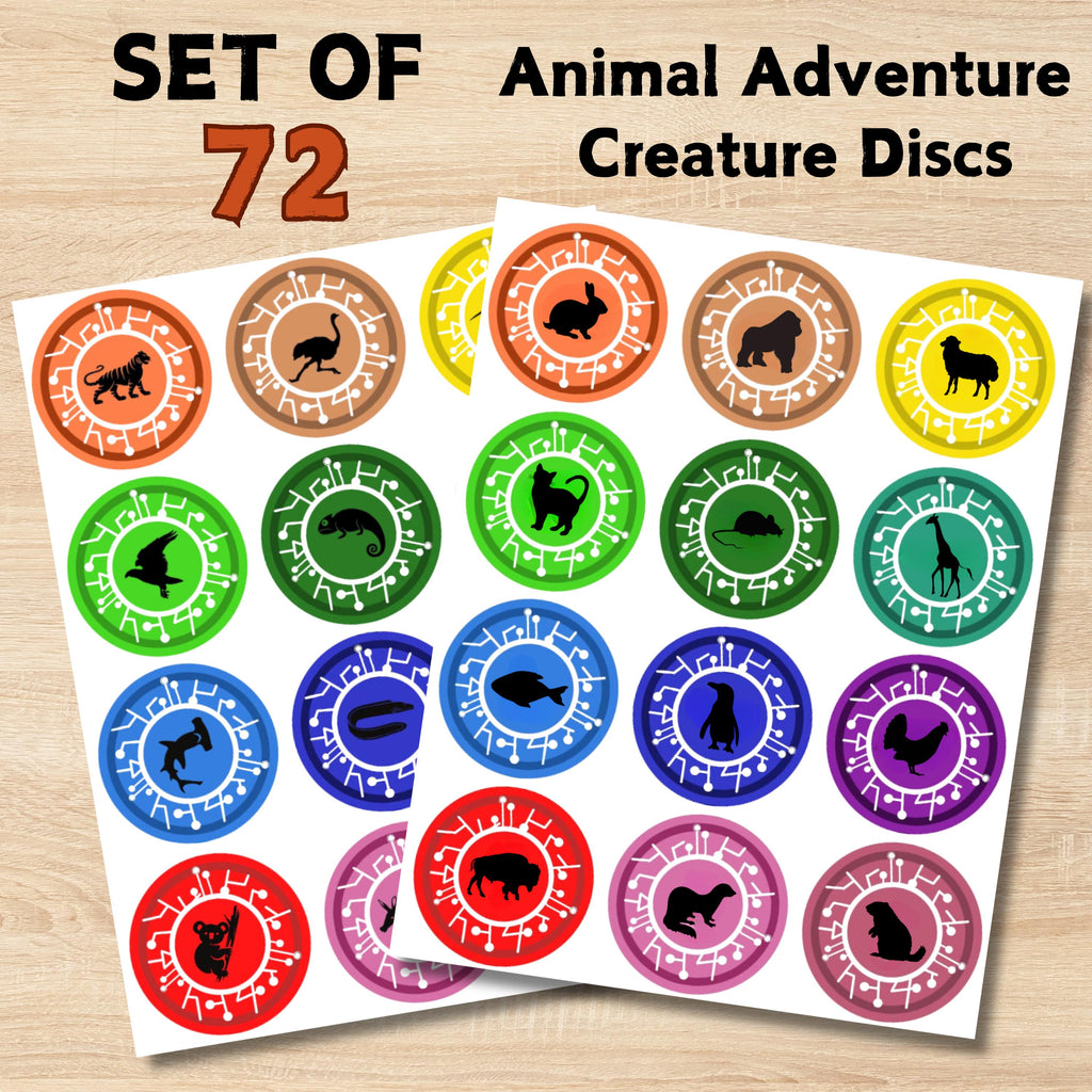 Set of 72 "Creature Power" Discs Inspired, 2.5" PRINTABLE Instant Download, Animal Adventure Discs, Wild Kratt Party Decor, Wild Kratt Disc
