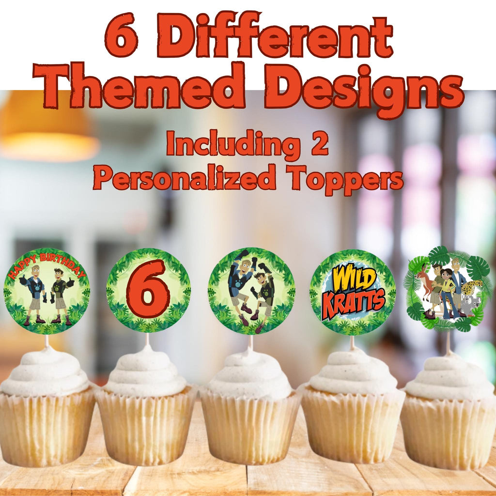 Personalized Wild Kratts Cupcake Toppers, Creature Power Discs Cupcake Toppers, Custom Wild Kratts Party Decor