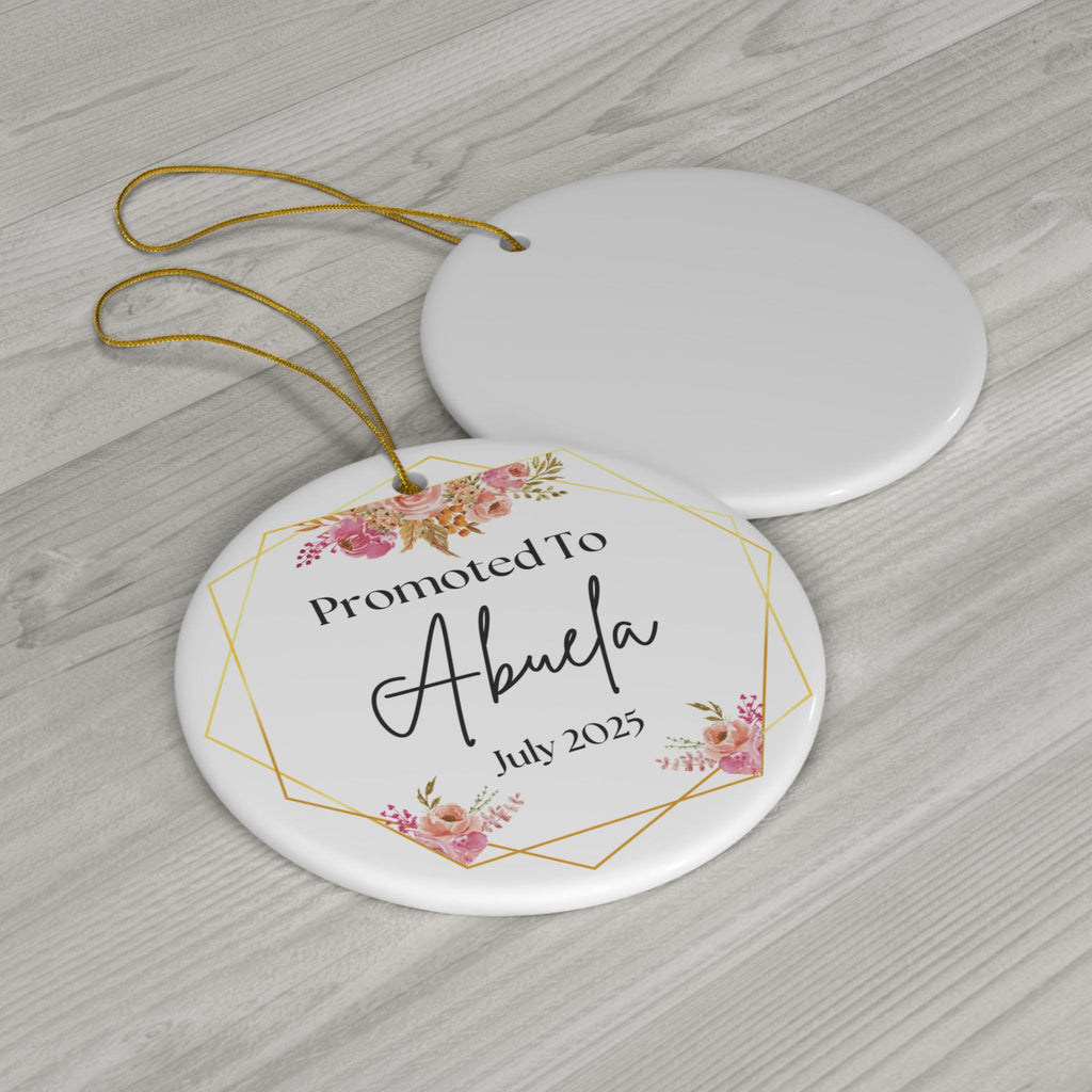 Promoted To Abuela Ornament, Personalized Abuela Ornament, Abuelita To Be Gift, Grandparent Announcement, Pregnancy Announcement Ornament