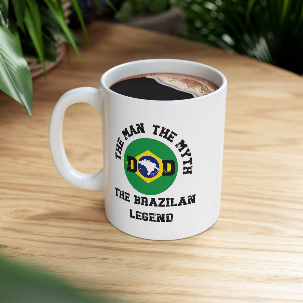 The Man The Myth The Brazilian Legend Dad Mug, Brazilian Dad Gift, Brazil Mug, Brazil Flag Mug, Funny Dad Mug, Brazilian Decor,Brazilian Dad