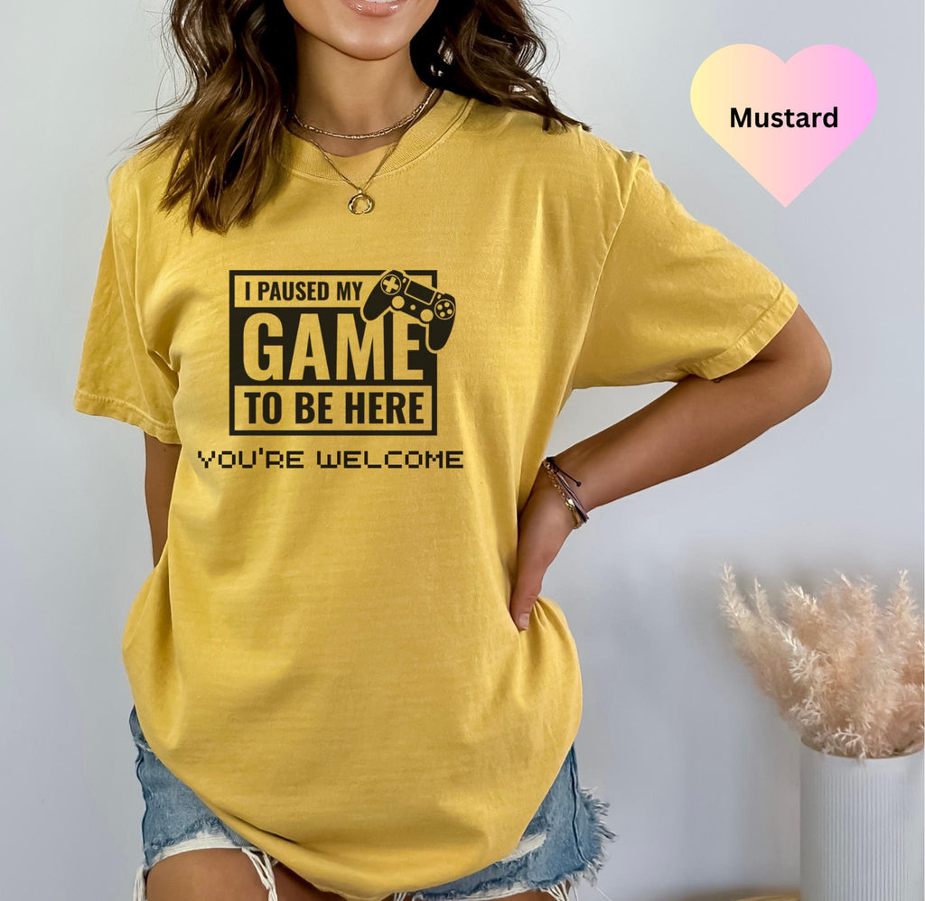 Funny Gamer T-Shirt, I Paused My Game to Be Here Tee, Gift for Gamers, Unisex Gamer Shirt, Casual Gamer Apparel, Gamer Dad Gift, Teen Gamer