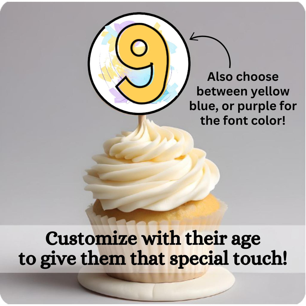 Personalized Bowling Birthday Cupcake Toppers