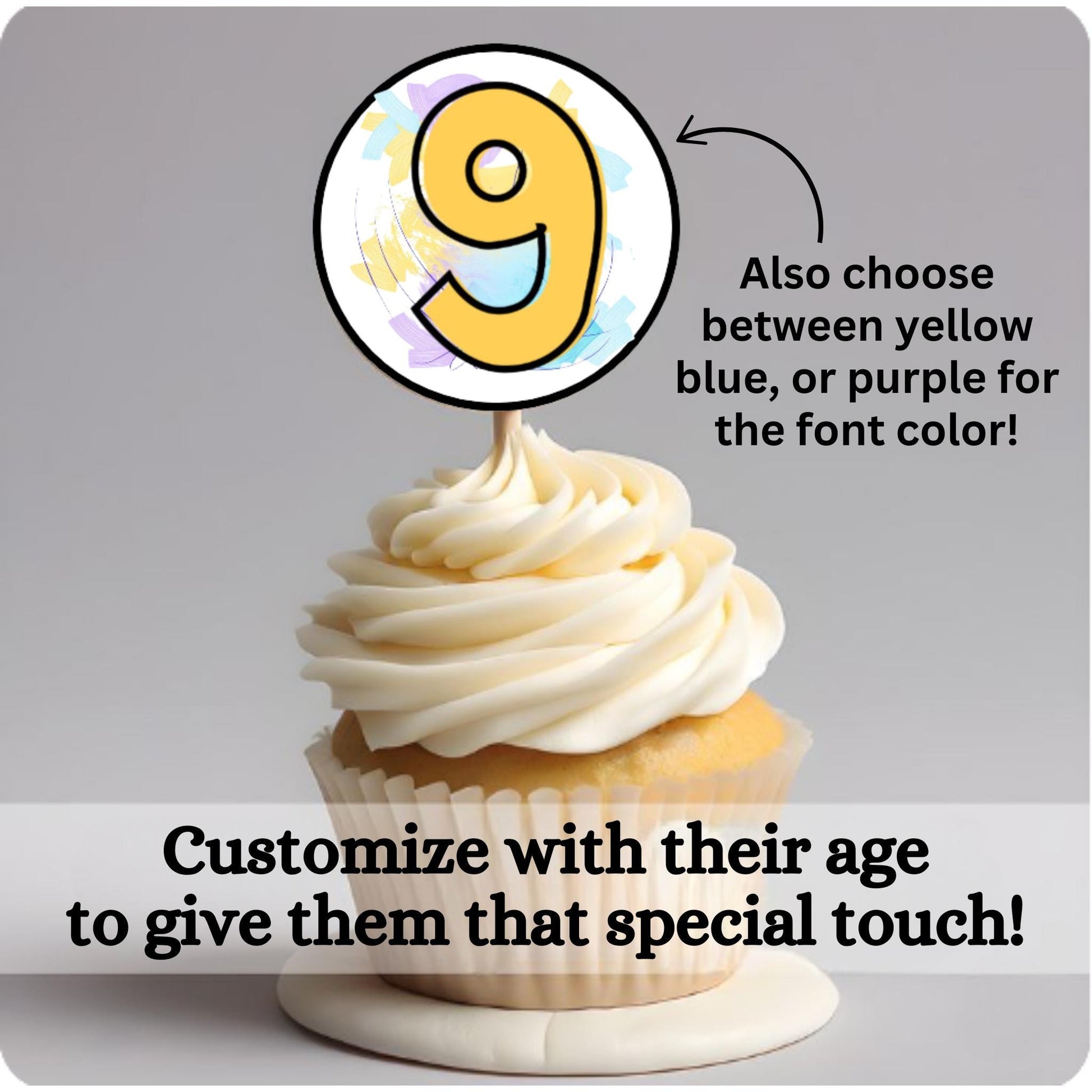 Personalized Bowling Birthday Cupcake Toppers