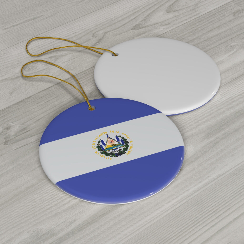 Personalized El Salvador Ornament, Christmas Decor, Holiday Decor, Salvadoran Flag Blue, Latin America, World Travel, Gift, Custom Souvenir