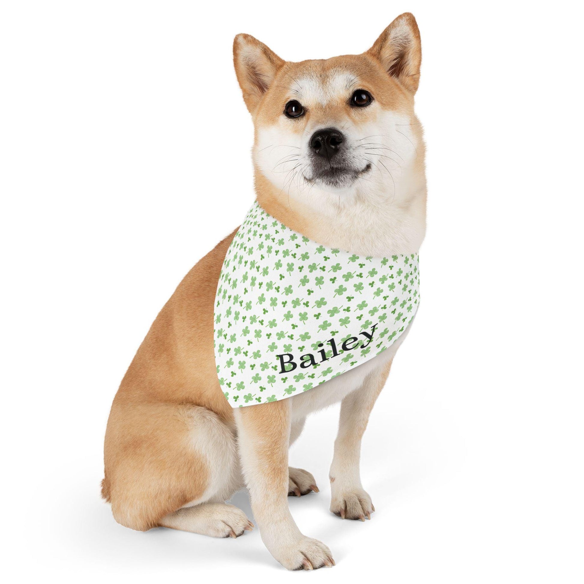 Personalized St Patrick's Day Dog Bandana, Shamrock Personalized Dog Bandana, Clover dog bandana, Irish dog bandana, custom dog gift, Green
