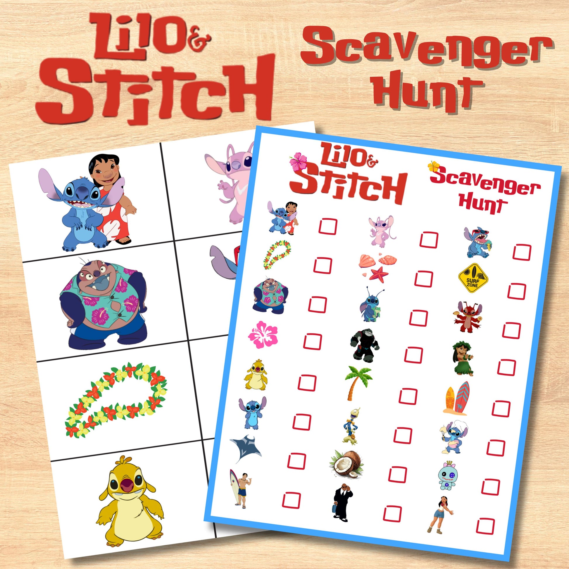 Stitch Printable Scavenger Hunt, Stitch Lilo Party Game, Stitch Birthday Scavenger Hunt Game, Instant Download, Lilo Stitch Treasure Hunt