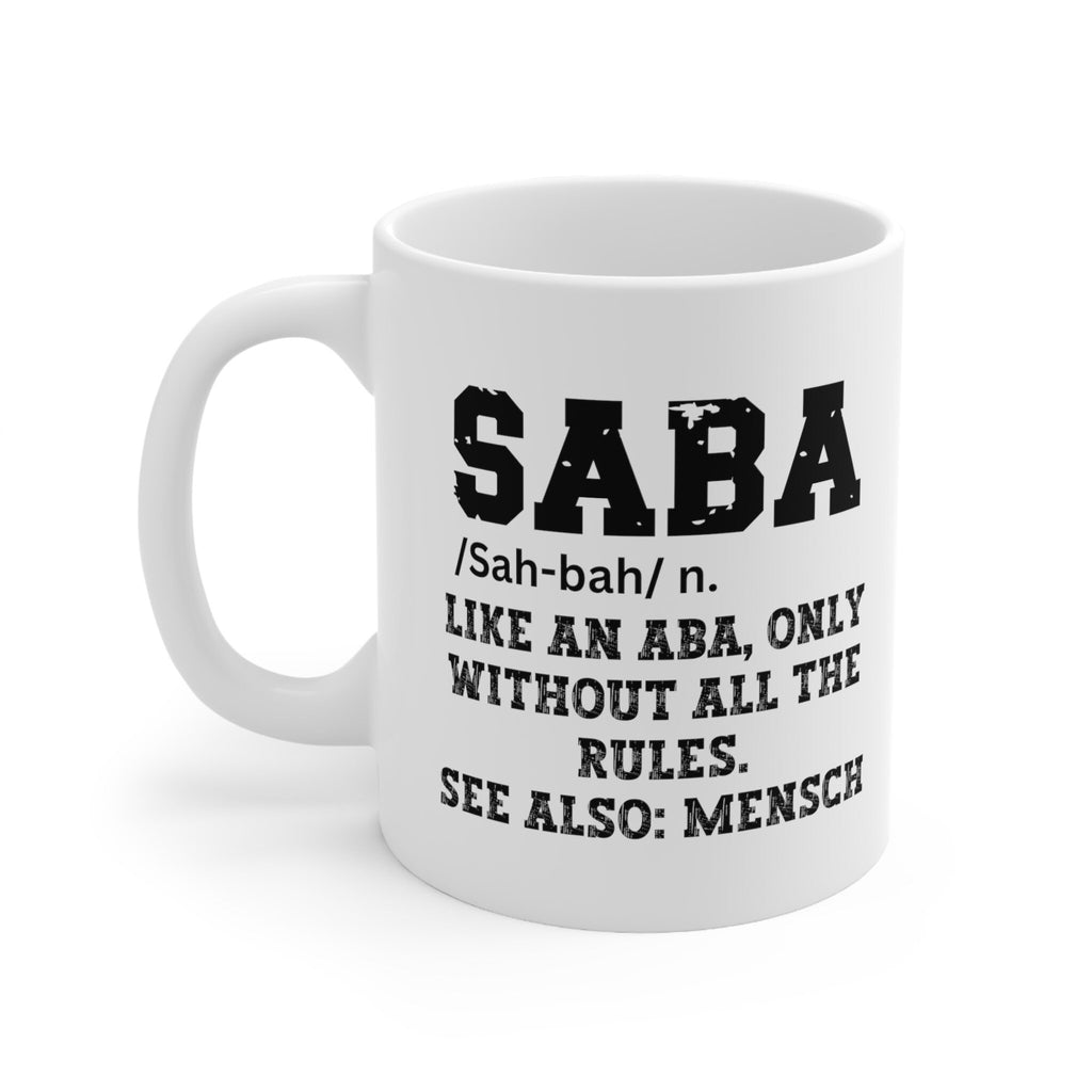Saba Hebrew Mug, Jewish Symbols Coffee Mug, Saba Meaning Cup, Jewish Grandpa Gift, Grandfather Mug, Jewish Grandpa Hanukkah Gift, Shalom