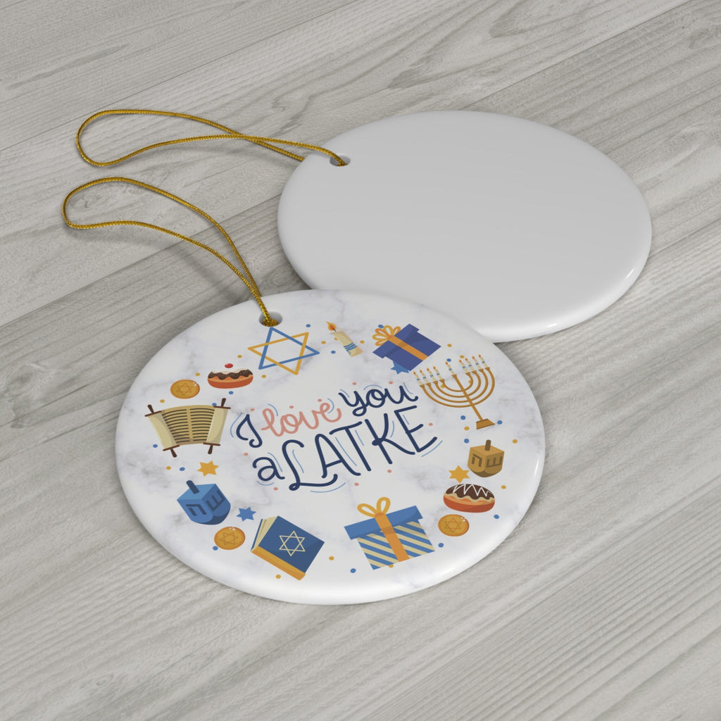 I Love You a Latke Hanukkah Ornament, Chanukah Gift, Festival of Lights, Jewish Gift, Holiday Decor, Hanukkah Bush Ornament, Latke Ornament