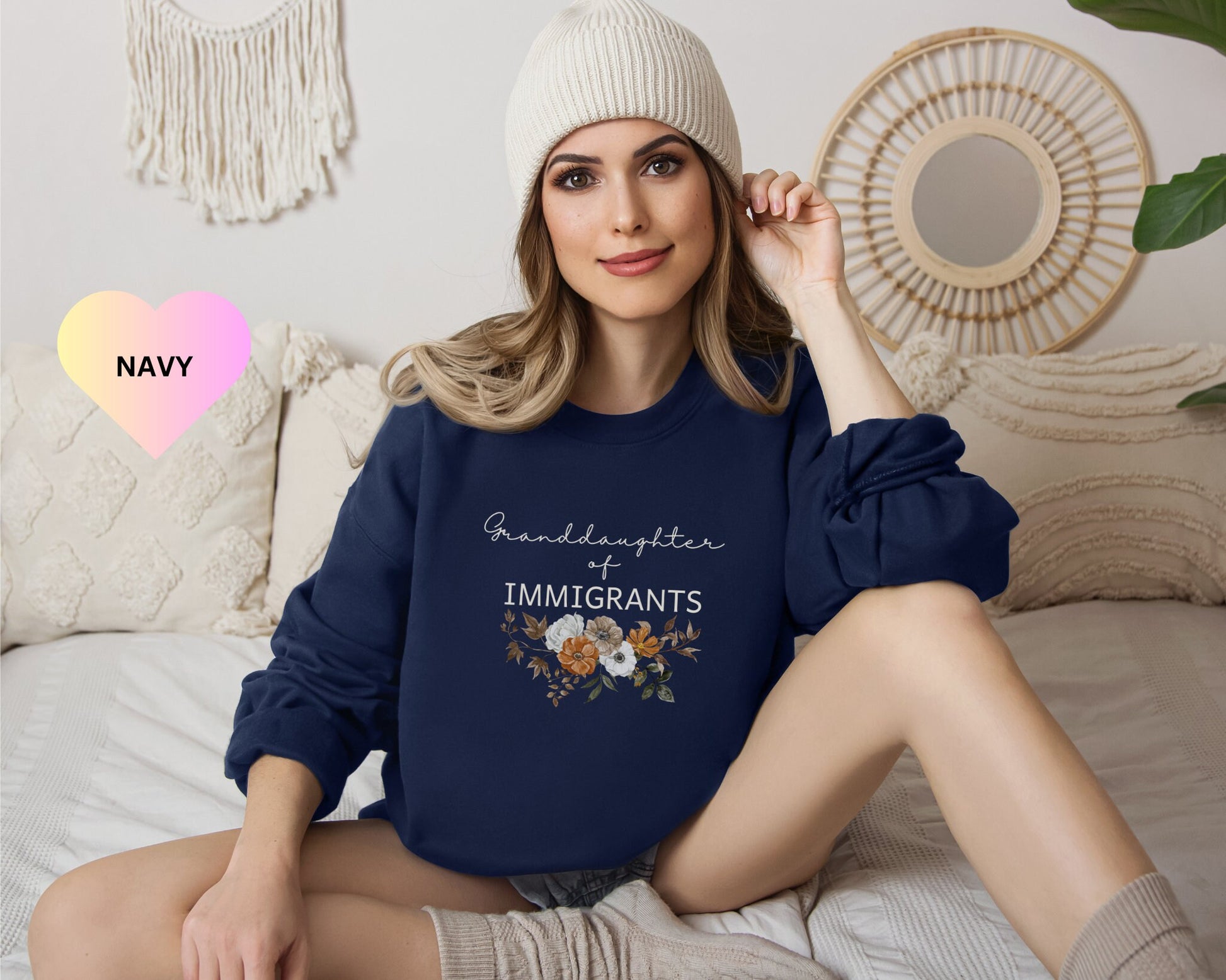 Granddaughter of Immigrants Sweatshirt, Made By Immigrants, Proud Granddaughter Sweater,Product of Immigrants,Proud Immigrant,Heritage Shirt