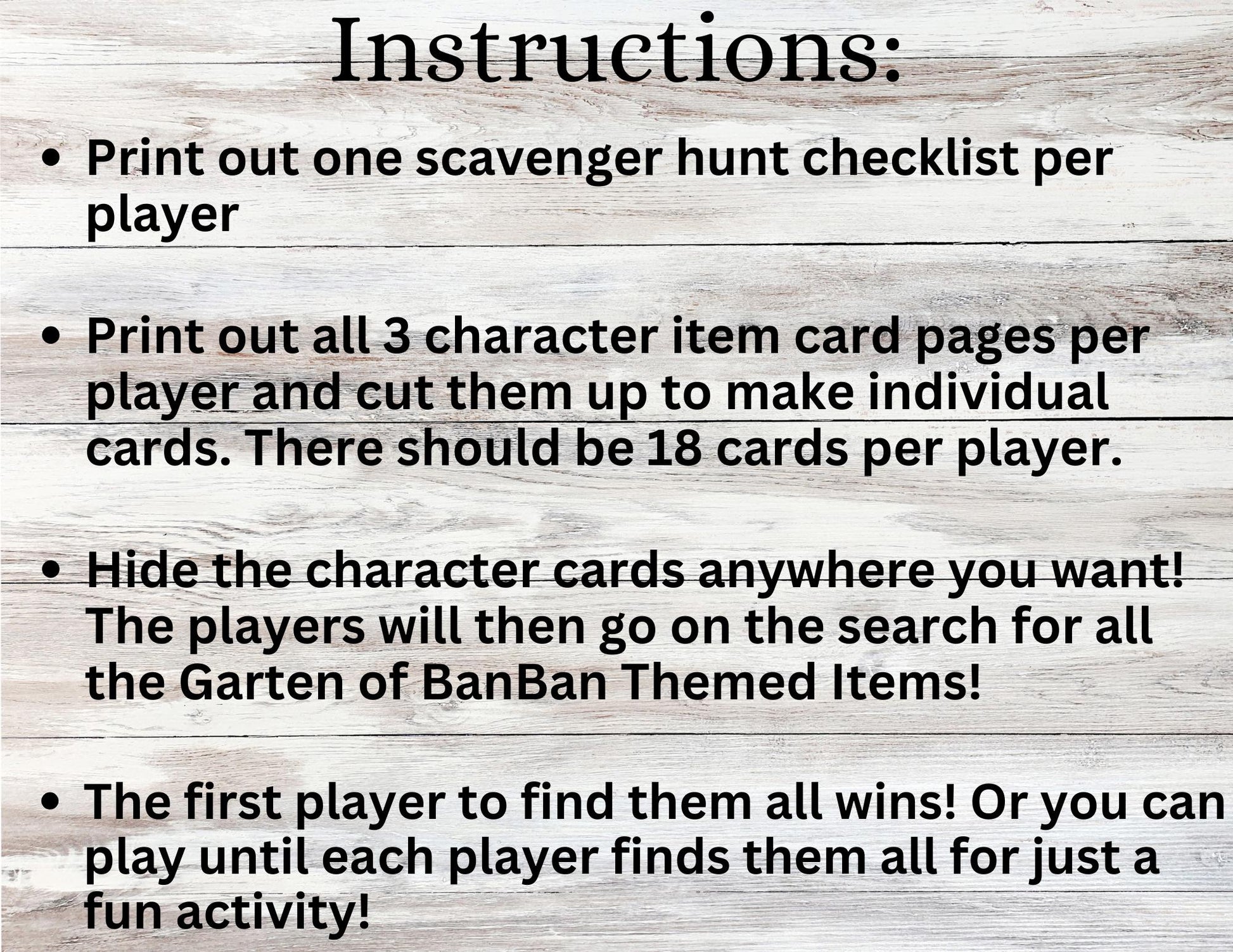 Garten of Banban Inspired Scavenger Hunt, Printable Garten of Banban Birthday Game, Garten of Banban Party Supplies and Decor