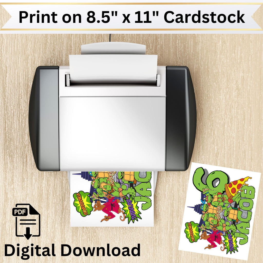 Personalized Teenage Mutant Ninja Turtle Birthday Cake Topper, Ninja Turtle Party Decoration