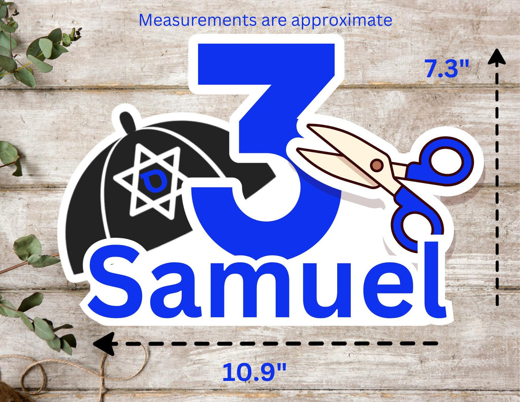 Personalized Upshernish Cake Topper, Custom Upsherin Party Decor