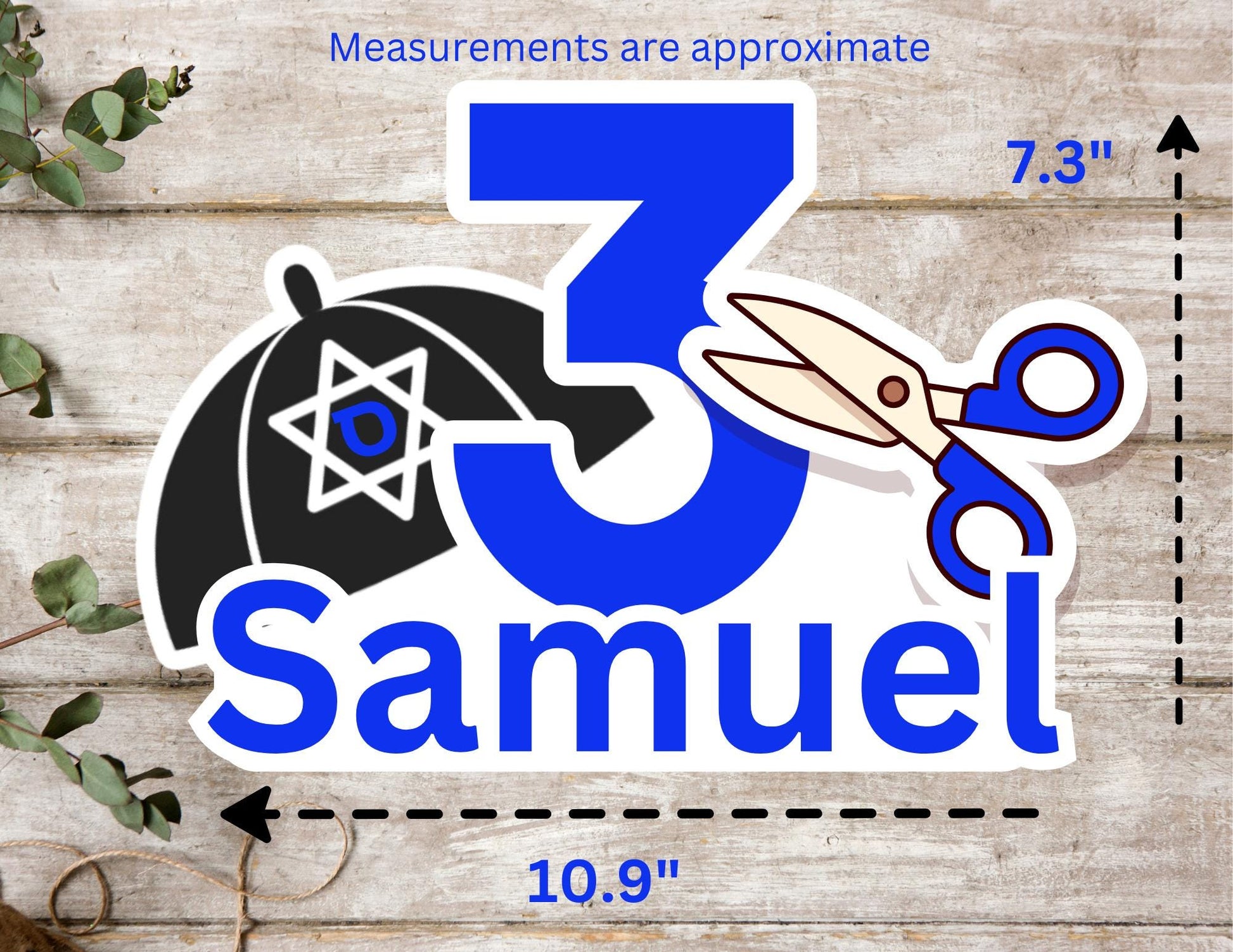 Personalized Upshernish Cake Topper, Custom Upsherin Party Decor