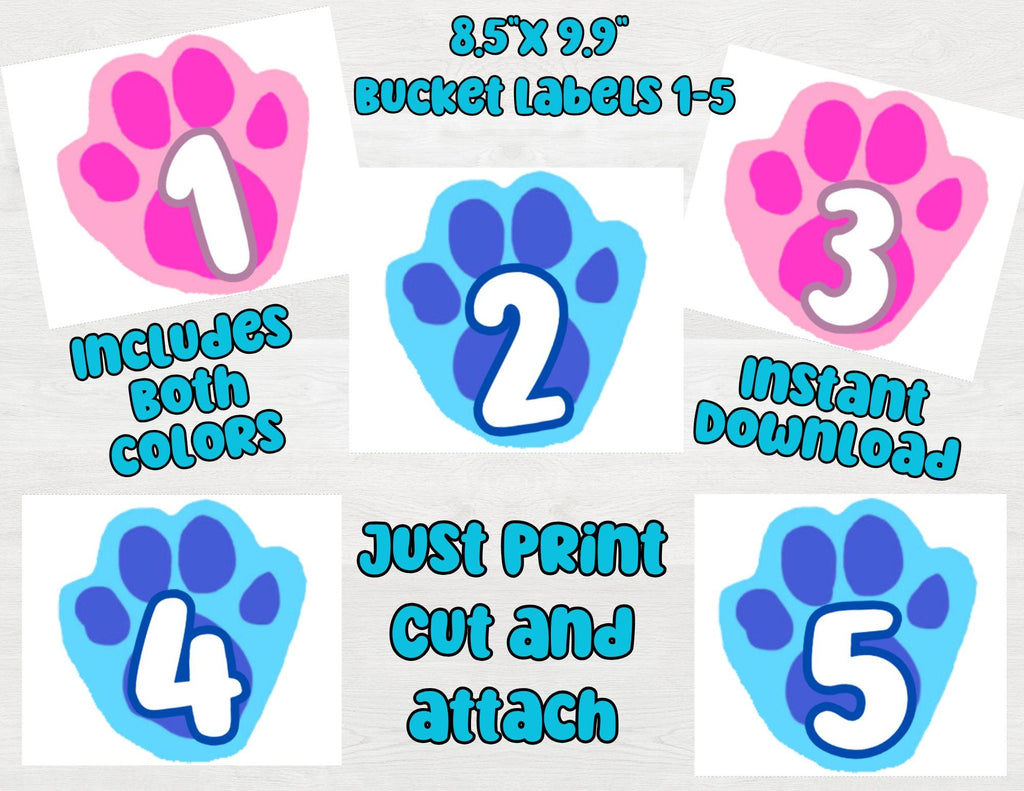 Blue Clues Ball Toss Party Game, Instant Download Party Game, Printable Blue Dog Bucket Toss, Paw Print Ball Toss, Blues Clue Birthday Game