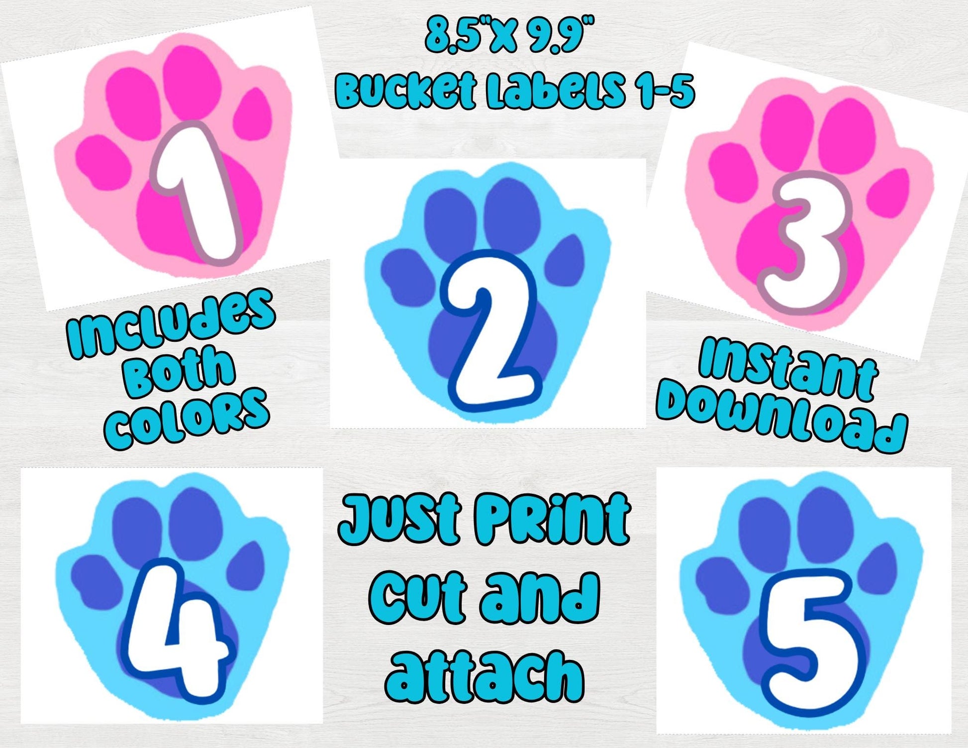 Blue Clues Ball Toss Party Game, Instant Download Party Game, Printable Blue Dog Bucket Toss, Paw Print Ball Toss, Blues Clue Birthday Game