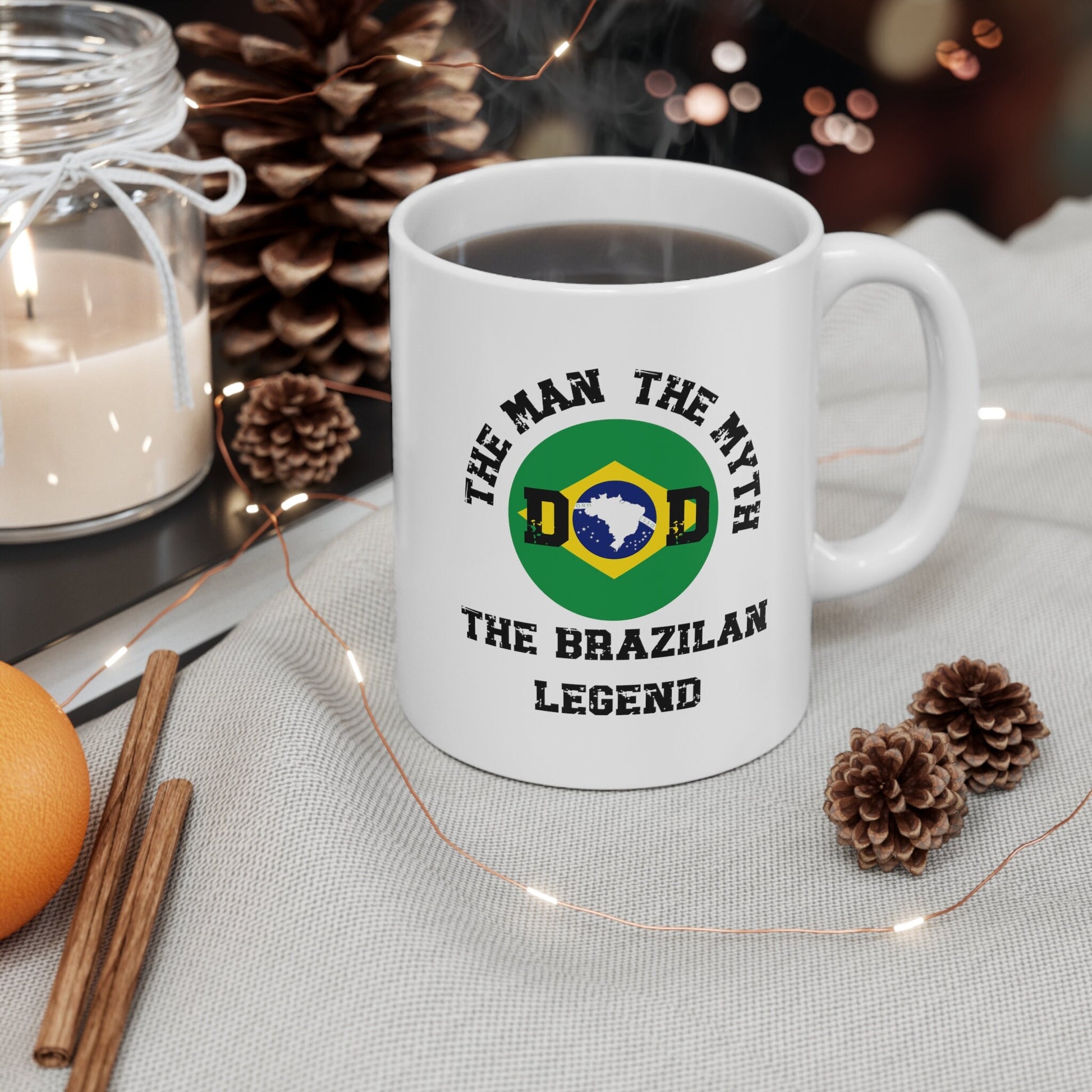 The Man The Myth The Brazilian Legend Dad Mug, Brazilian Dad Gift, Brazil Mug, Brazil Flag Mug, Funny Dad Mug, Brazilian Decor,Brazilian Dad