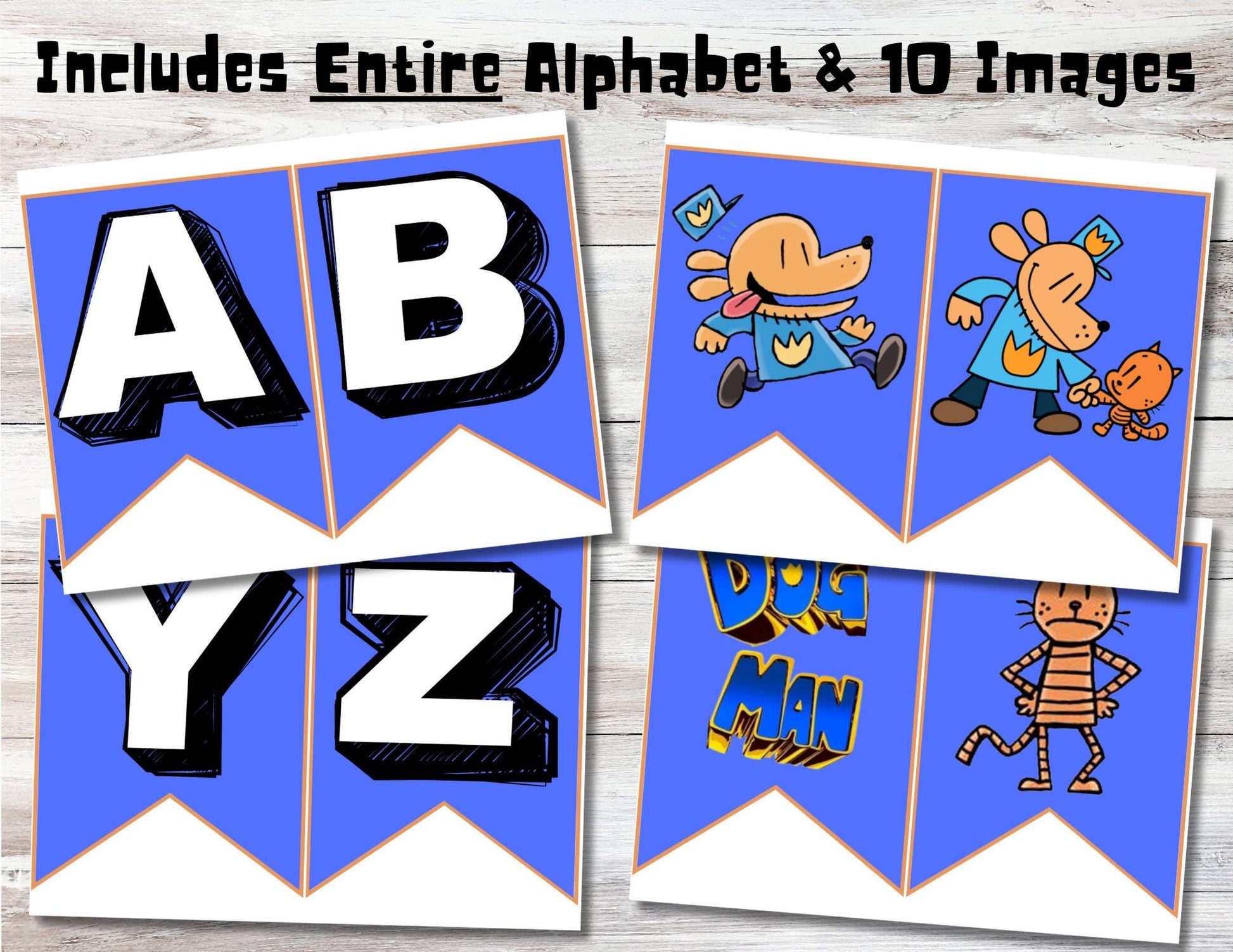 Custom Dog Man Printable Birthday Banner, Instant Download Dog Man Party Banner, Dog Man Birthday Decoration