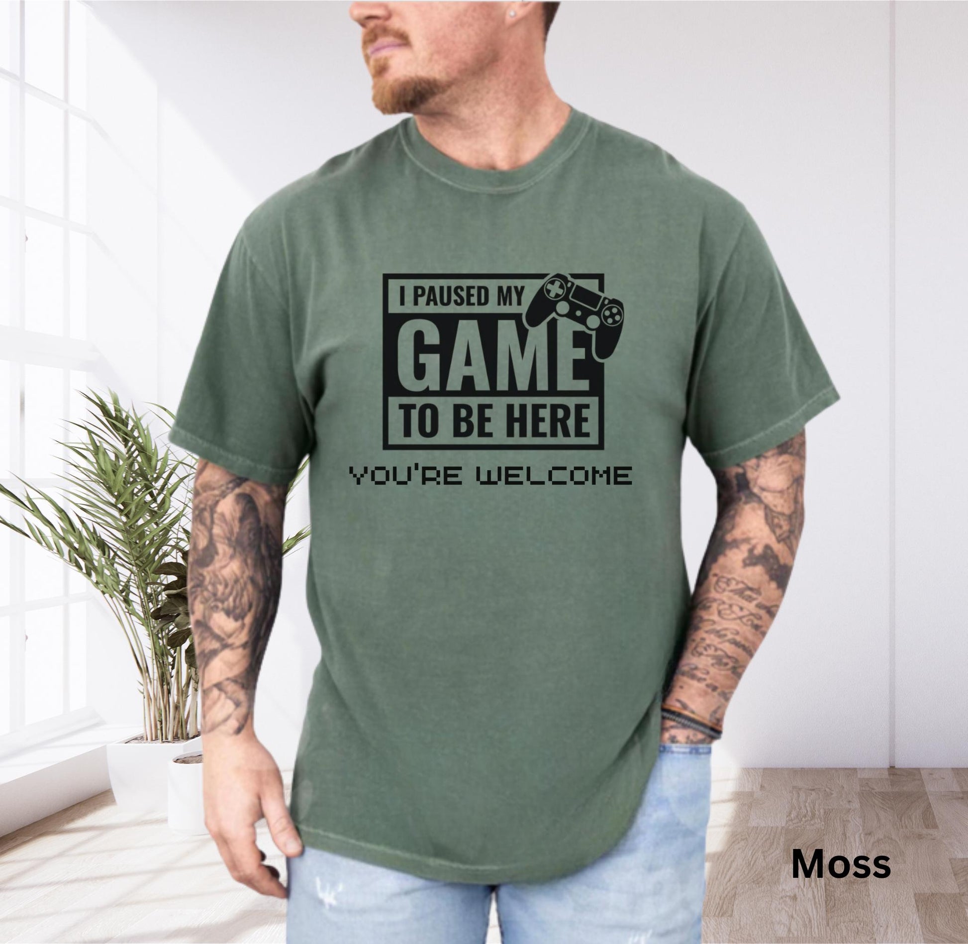 Funny Gamer T-Shirt, I Paused My Game to Be Here Tee, Gift for Gamers, Unisex Gamer Shirt, Casual Gamer Apparel, Gamer Dad Gift, Teen Gamer