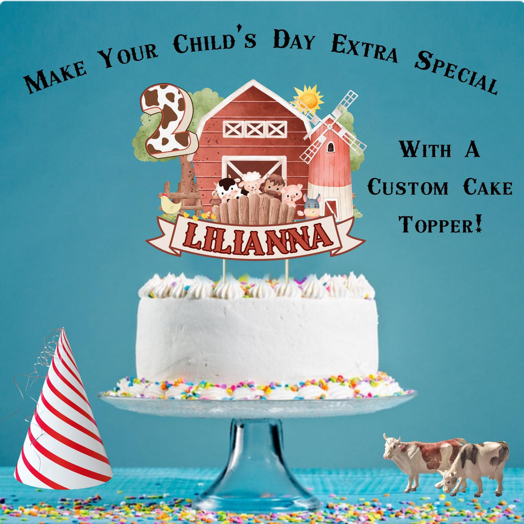 Personalized Farm Animal Birthday Cake Topper, Barnyard Birthday Cake Topper