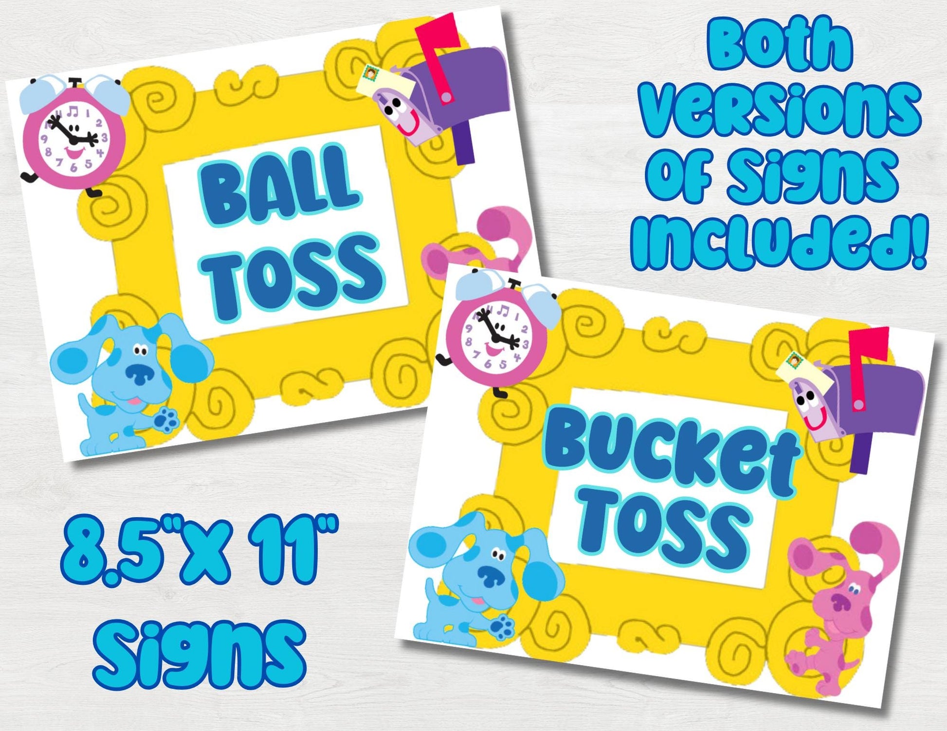 Blue Clues Ball Toss Party Game, Instant Download Party Game, Printable Blue Dog Bucket Toss, Paw Print Ball Toss, Blues Clue Birthday Game