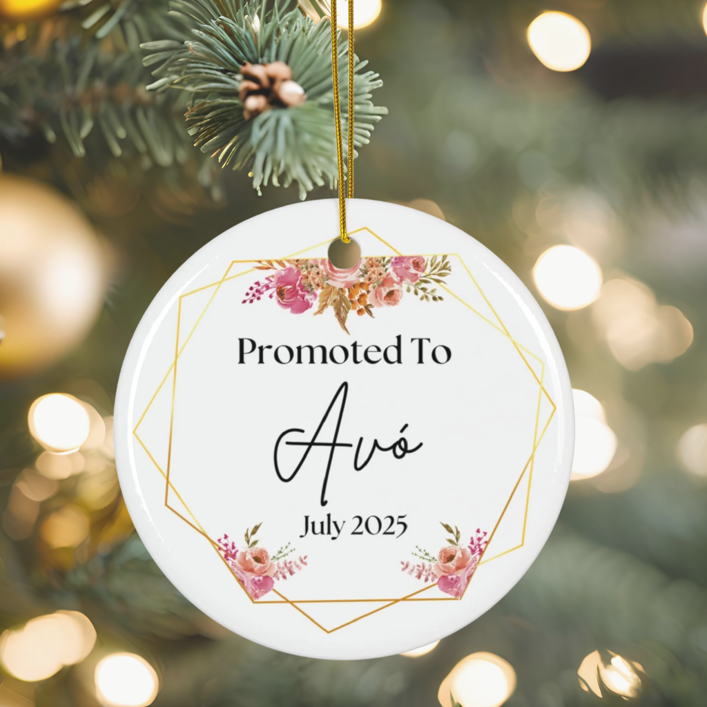 Promoted To Avo Ornament, Personalized Avo Ornament, Avo To Be Gift, Grandparent Announcement, Portuguese Grandma Gift, Portuguese Ornament