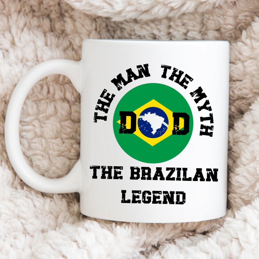 The Man The Myth The Brazilian Legend Dad Mug, Brazilian Dad Gift, Brazil Mug, Brazil Flag Mug, Funny Dad Mug, Brazilian Decor,Brazilian Dad
